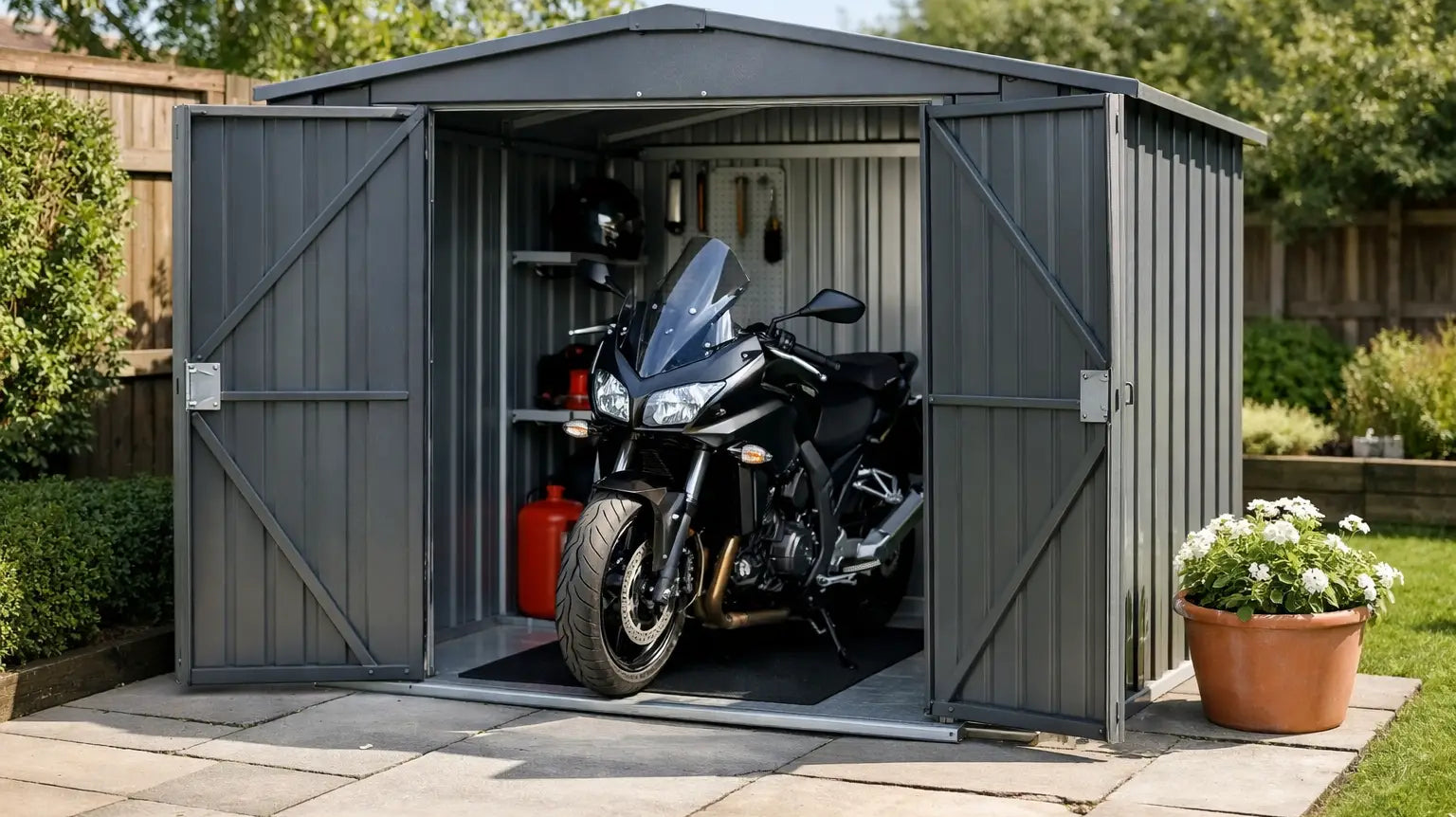 Best Motorcycle Metal Sheds for UK Gardens