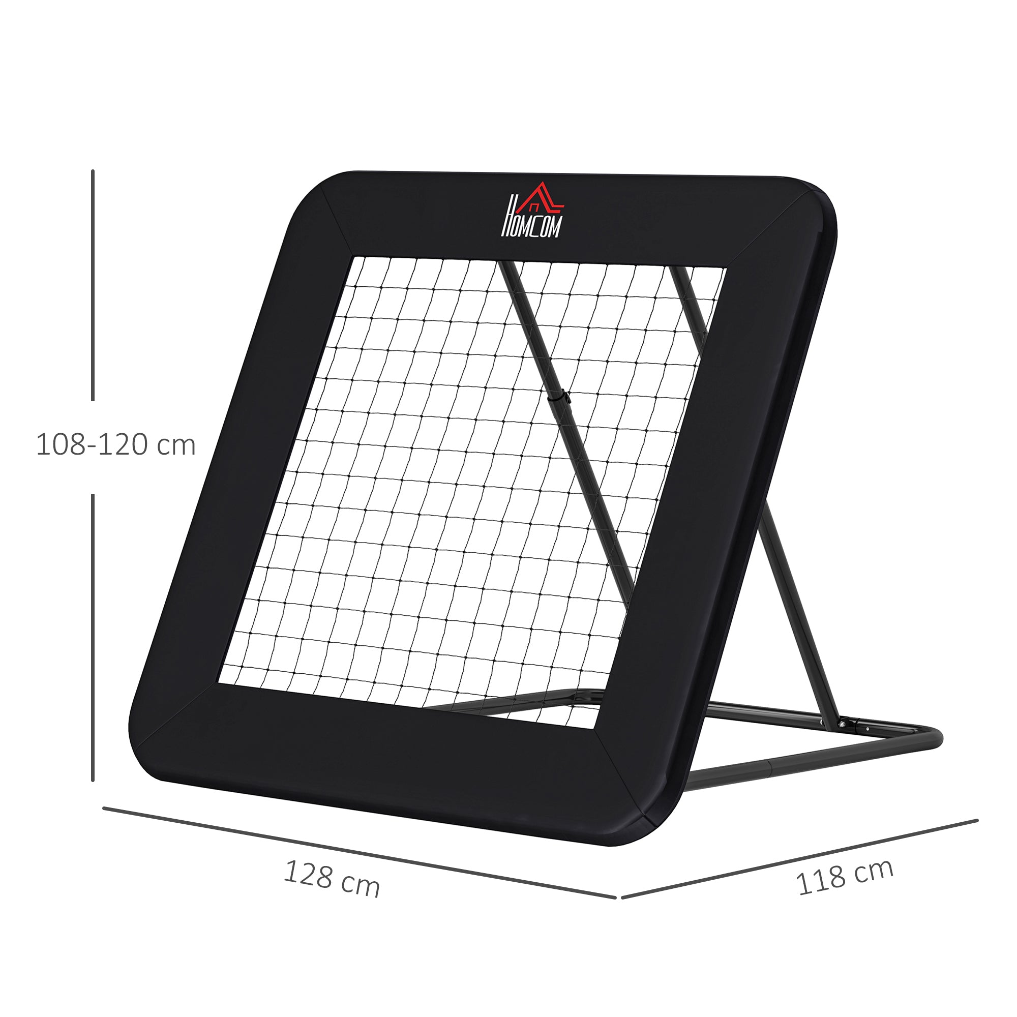 HOMCOM Football Training Net Target Goal, with Adjustable Angles - Black - anydaydirect