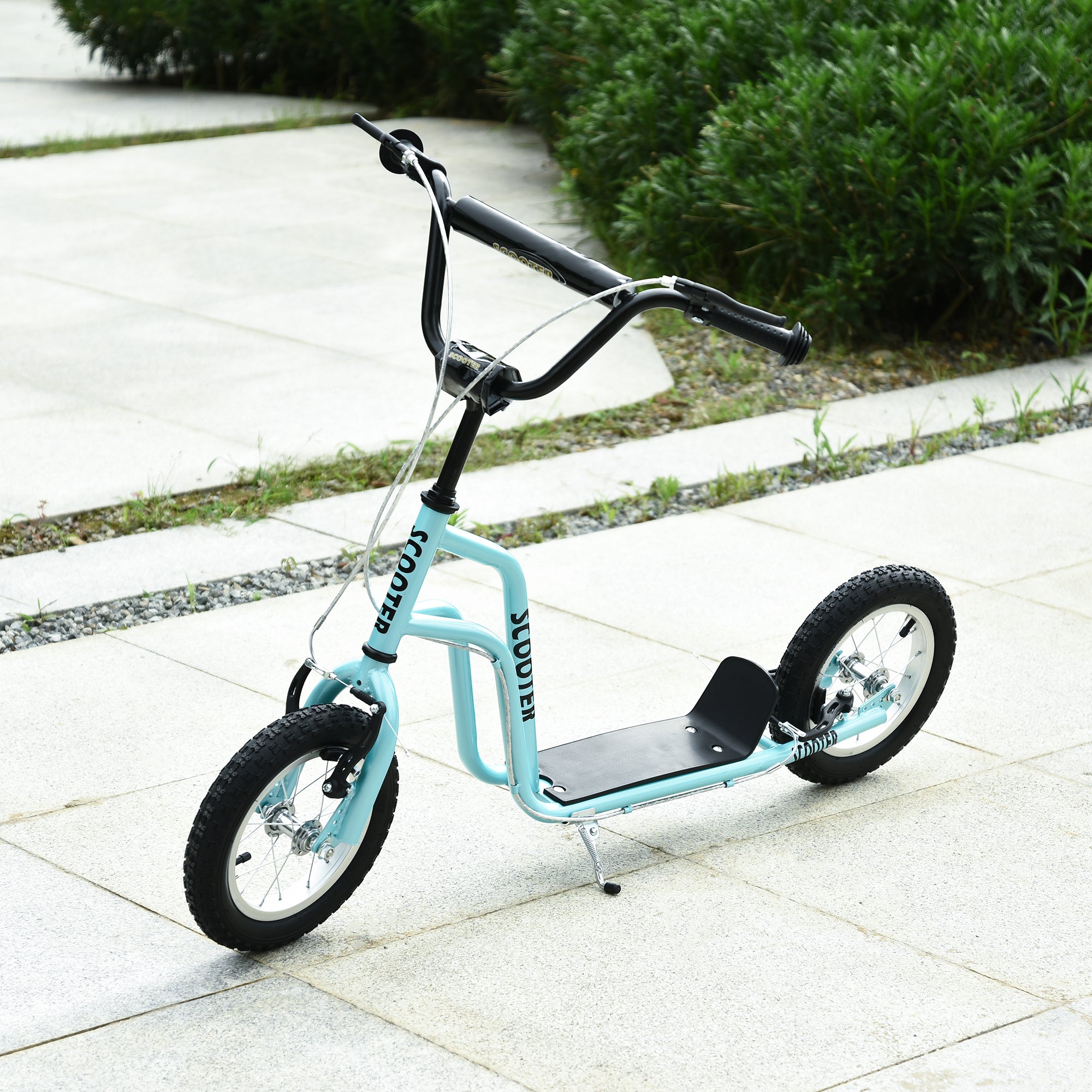 HOMCOM Kids Steel Height Adjustable Kick Scooter Blue/Black - anydaydirect