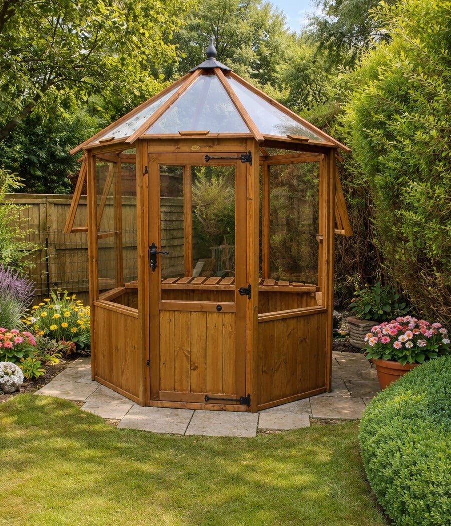 Wellow Wooden Garden Greenhouse with stylish design and high-quality wooden frame for durability