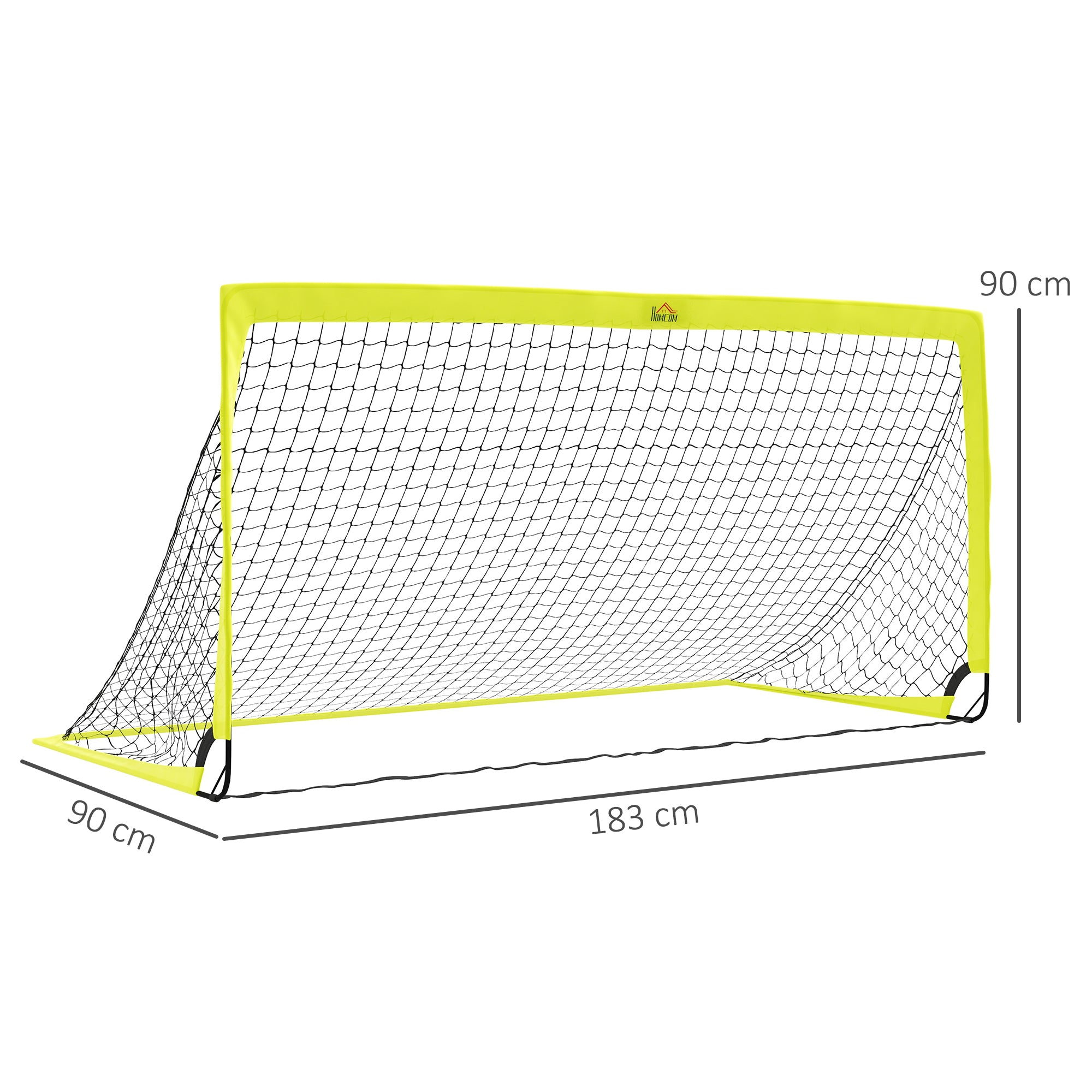 HOMCOM Two Football Goal Nets, Foldable Outdoor Sport Training Equipment, for Teens, Adults, with Carrying Bag, Yellow - anydaydirect