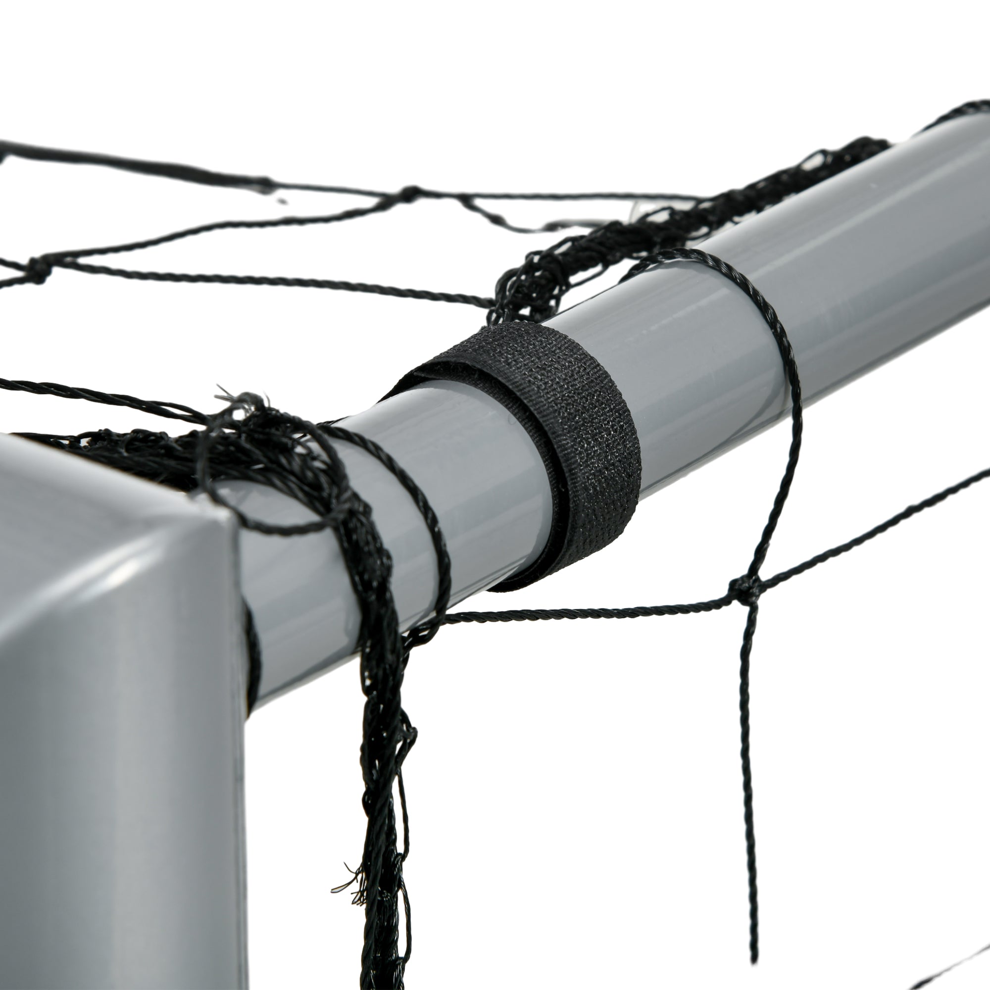 SPORTNOW 8ft x 5ft Football Goal, Set of 2 Football Net for Garden, Training Goal with Ground Stakes, Steel Frame - anydaydirect
