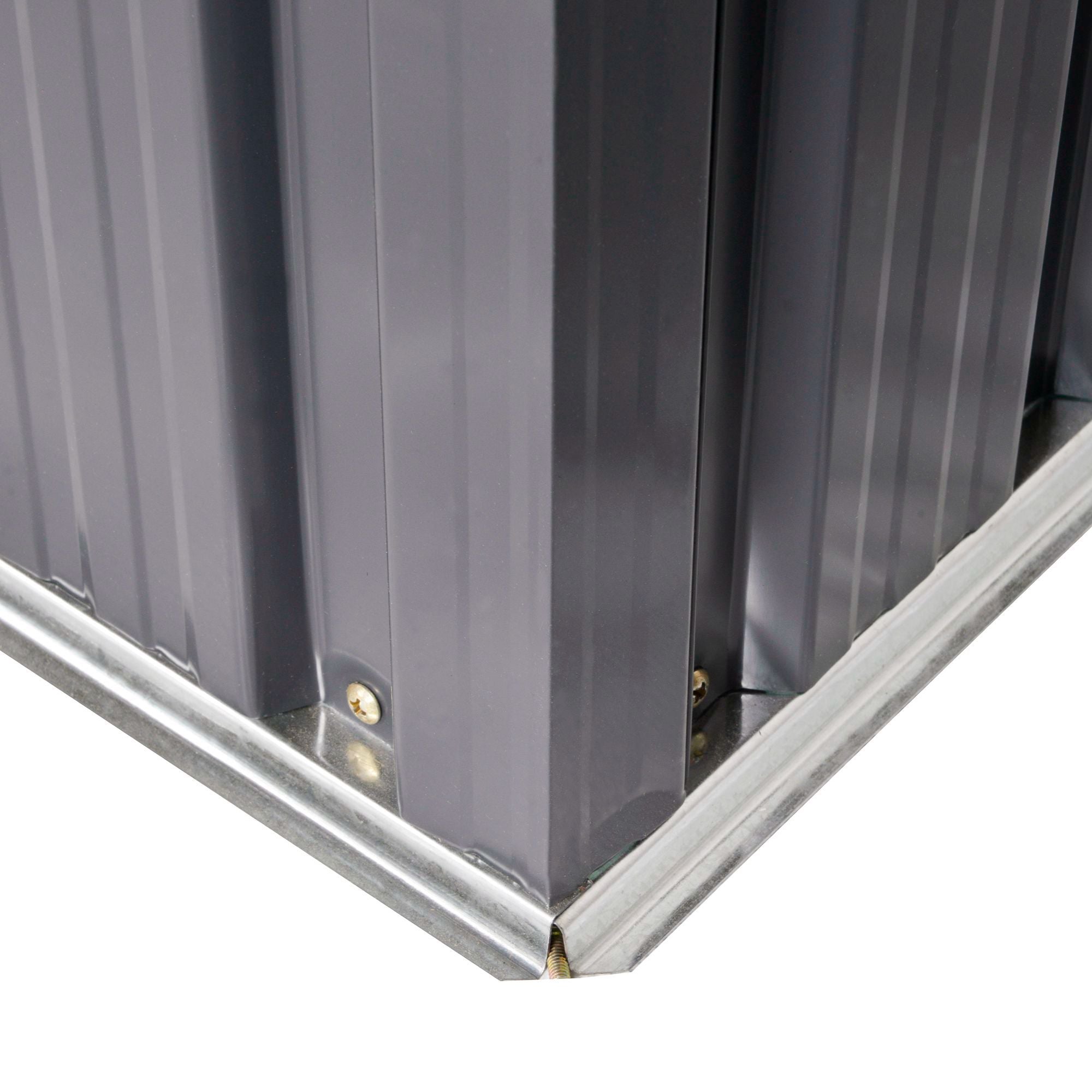 Outsunny 7.6 x 4.3ft Garden Storage Shed w/ Sliding Door Ventilation Window Sloped Roof Gardening Tool Storage Dark Grey - anydaydirect
