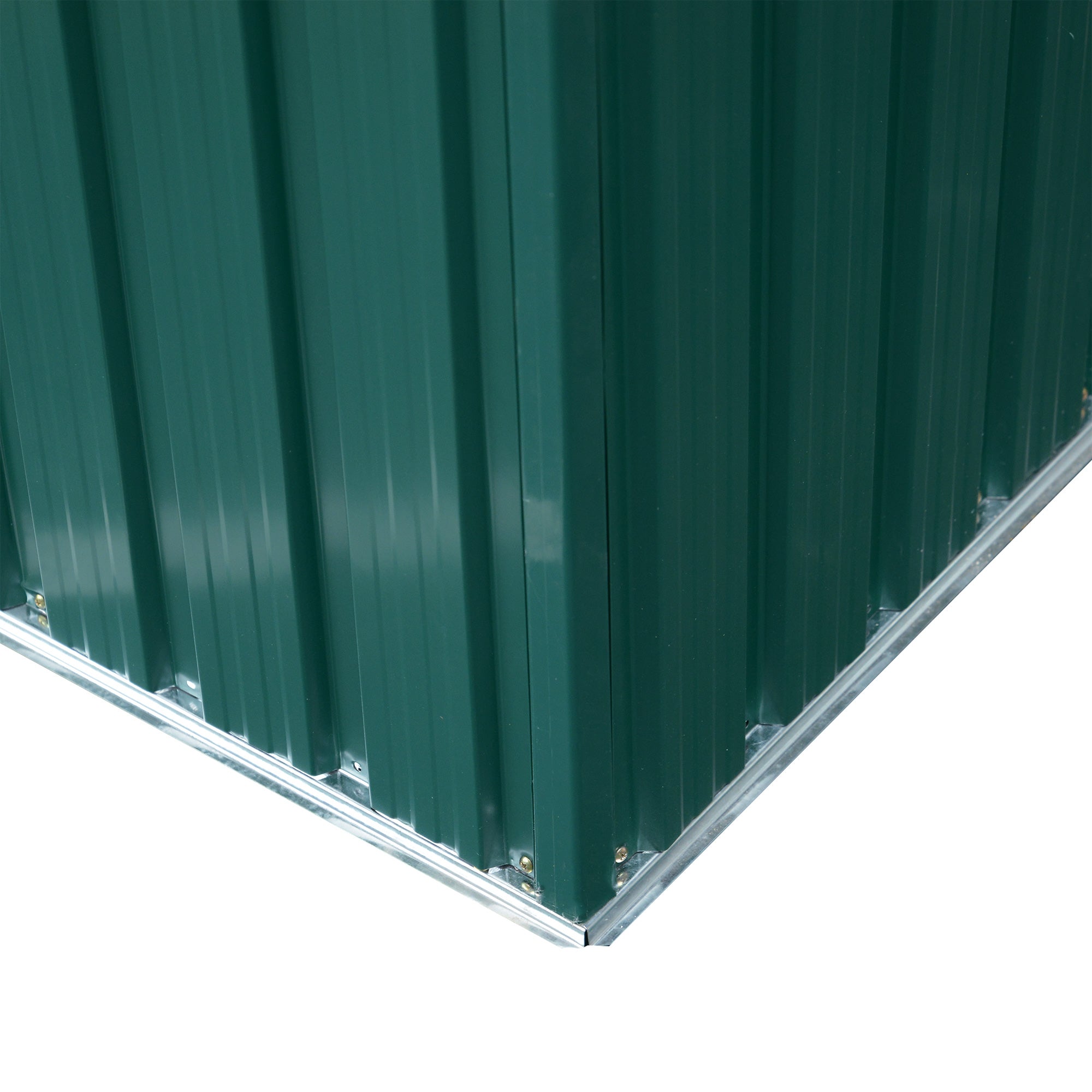 Outsunny Pent Roofed Metal Garden Shed House Hut Gardening Tool Storage w/ Ventilation 260L x 133W x 200Hcm - anydaydirect