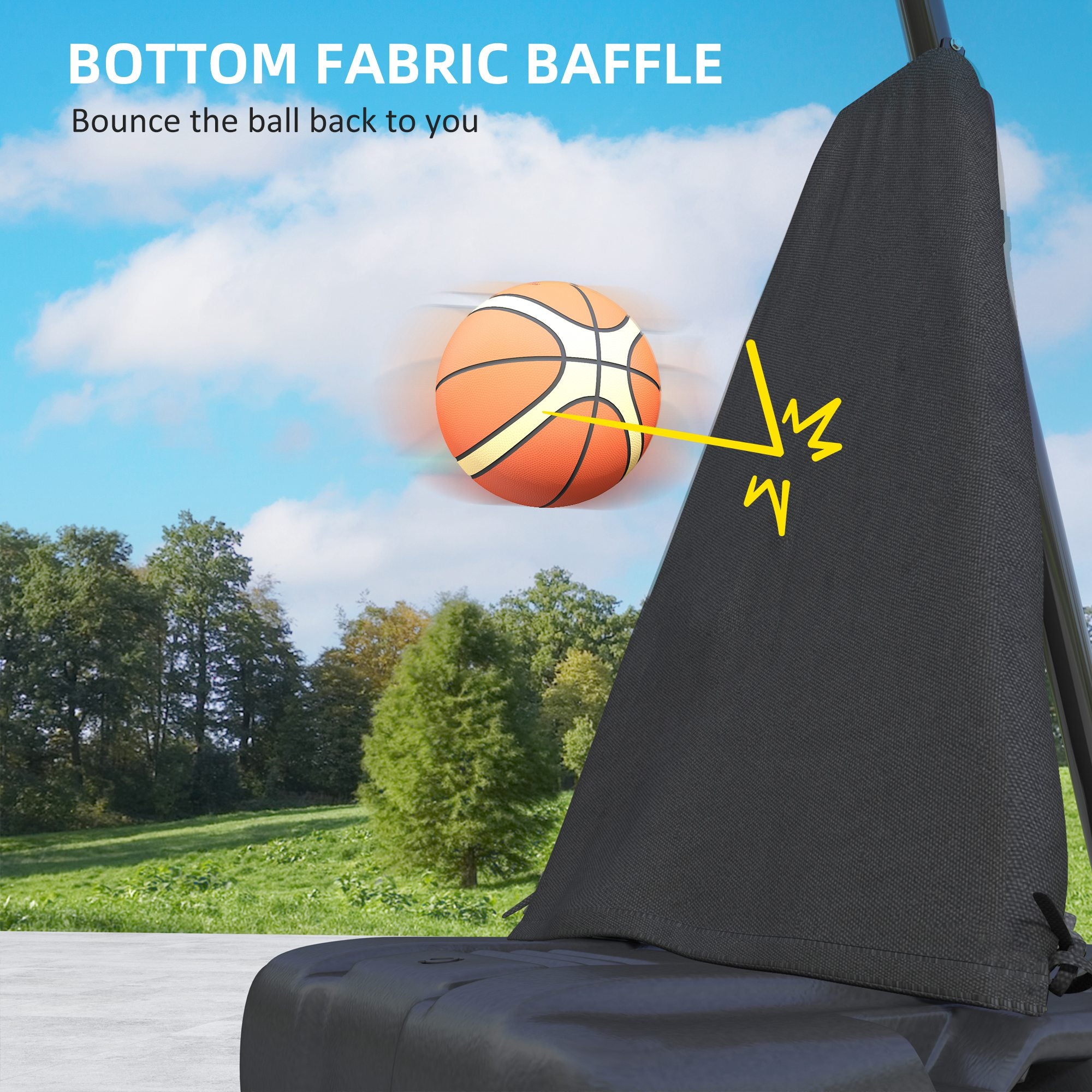 SPORTNOW 245-305cm Adjustable Basketball Hoop and Stand, with Wheels, Black - anydaydirect