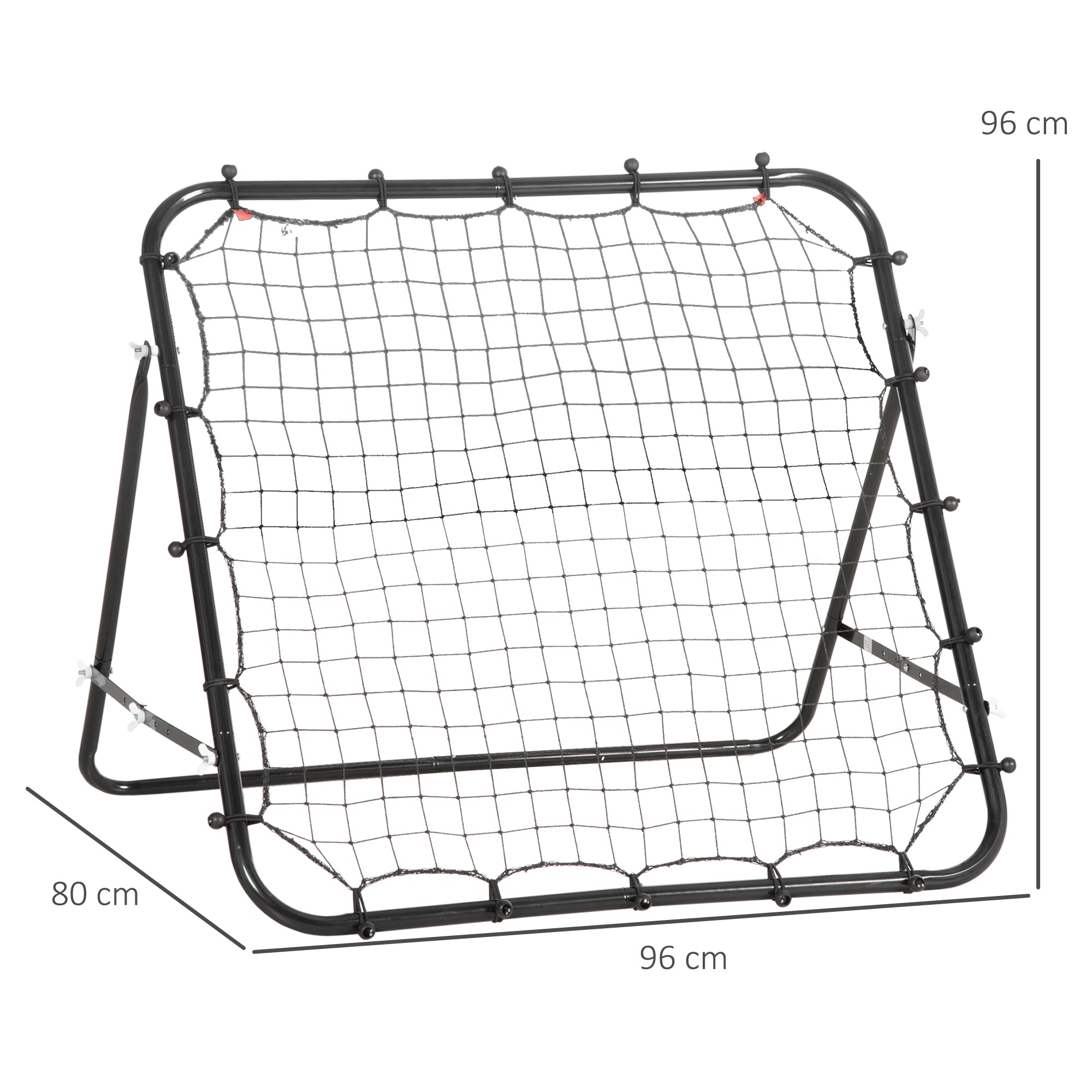 HOMCOM Rebounder Net, Practise Kickback Goal, for Teens, Adults Training - Black - anydaydirect