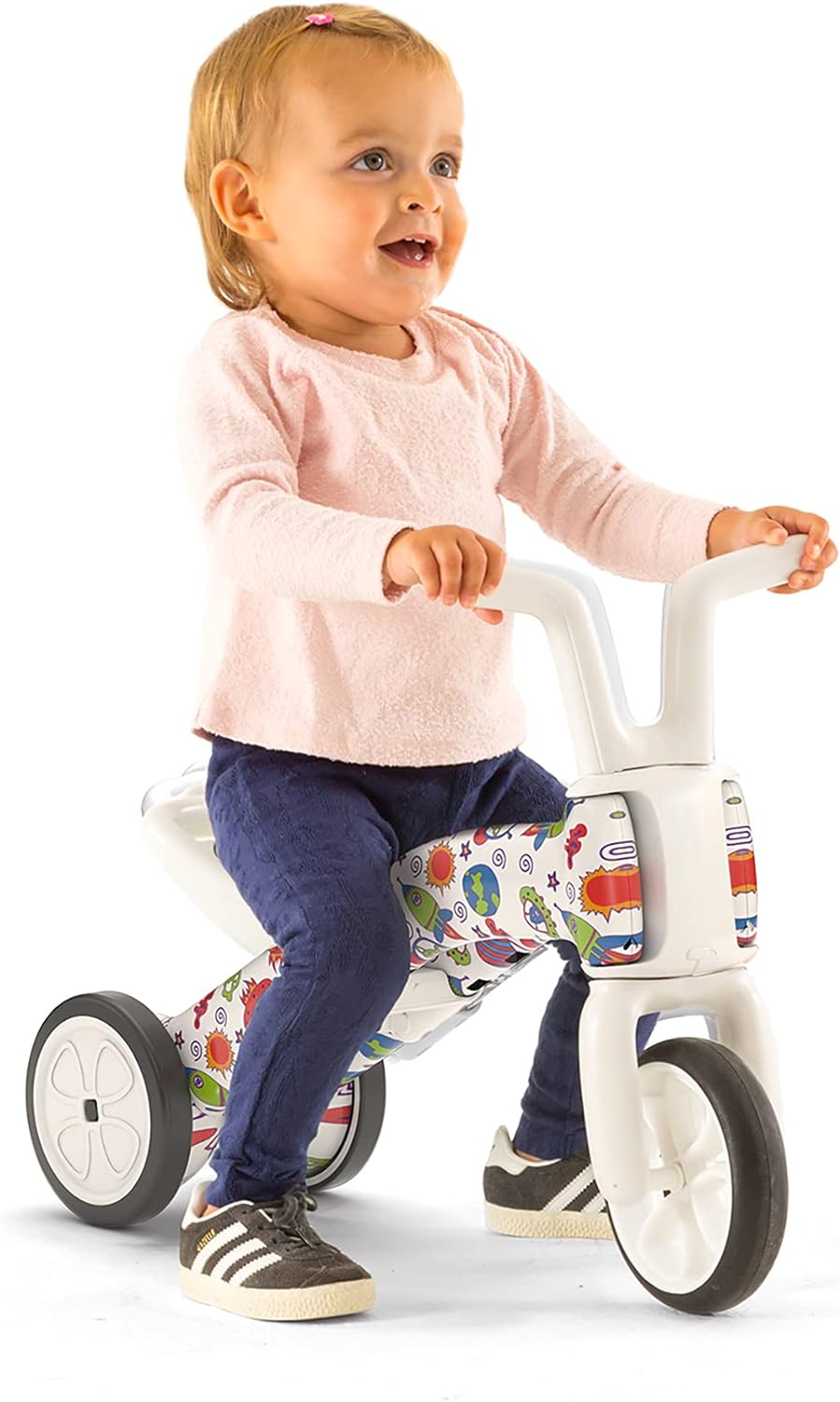Chillafish Bunzi gradual balance bike and tricycle, 2-in-1 ride on toy for 1-3 year old, combines toddler tricycle and adjustable lightweight balance bike in one, silent non-marking wheels, Fad Monster - anydaydirect