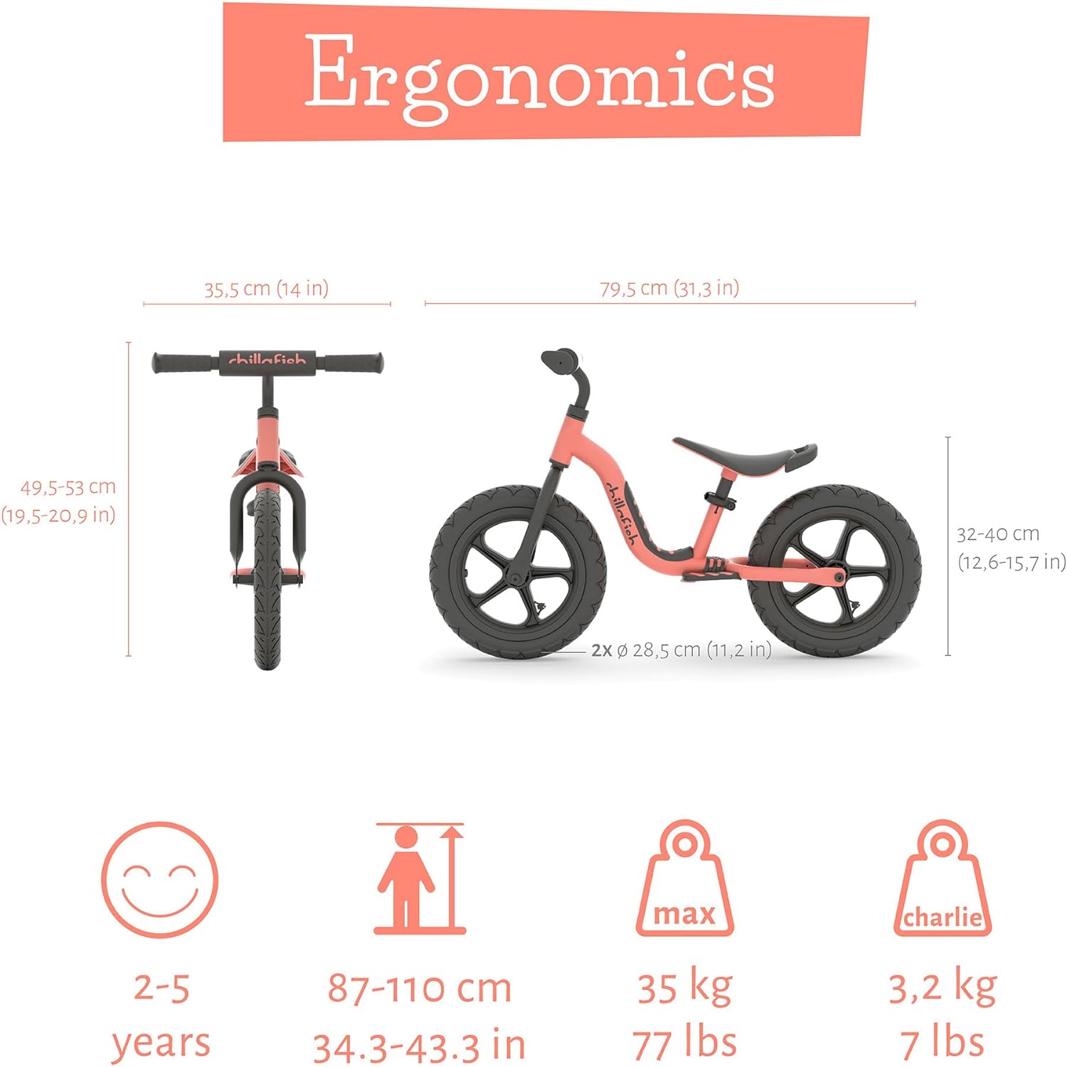 Chillafish Balance Bike Charlie Sport Flamingo - anydaydirect