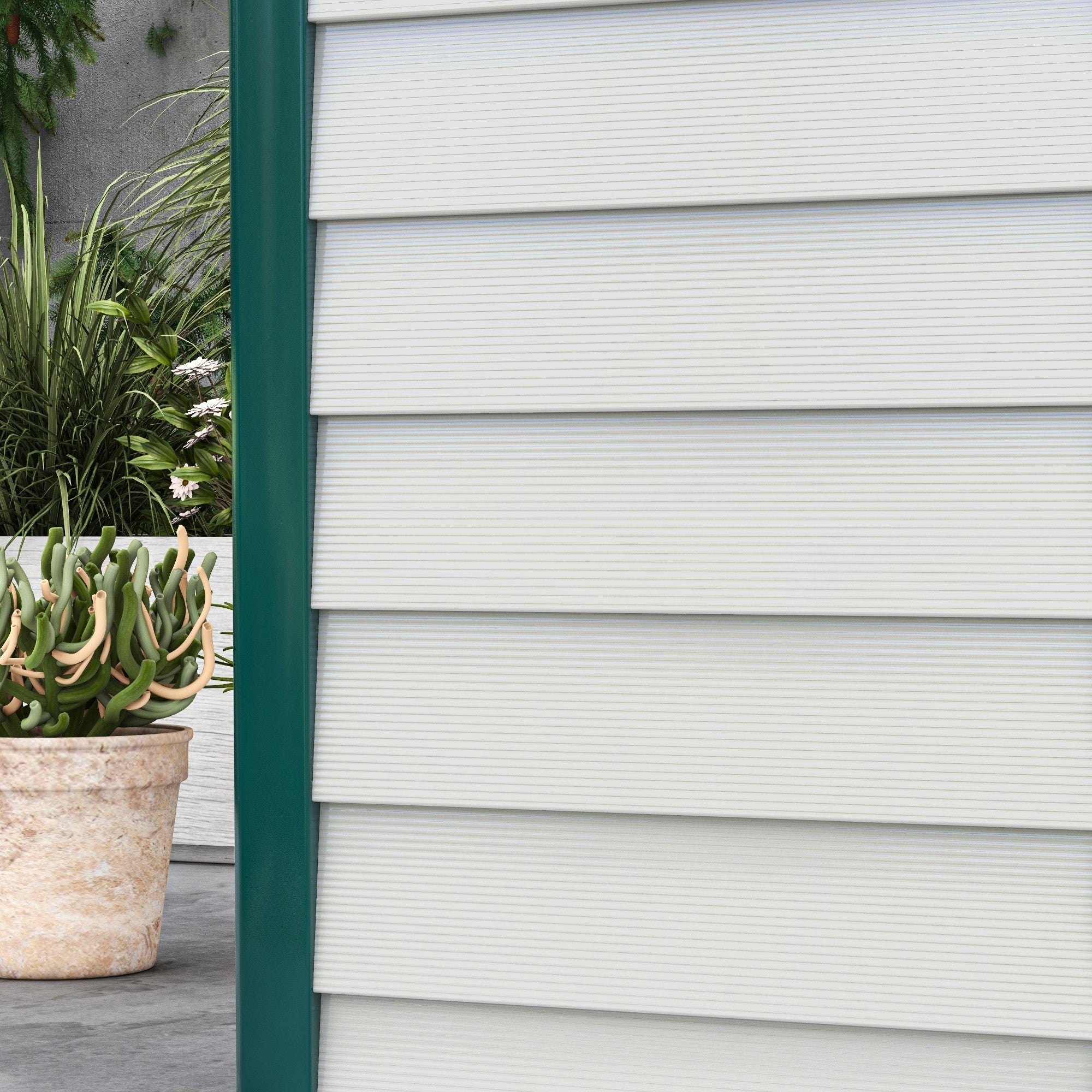 Outsunny 9FT x 6FT Galvanized Metal Garden Shed, Outdoor Storage Shed with Sloped Roof, Lockable Door, Tool Storage Shed for Backyard, Patio, White - anydaydirect