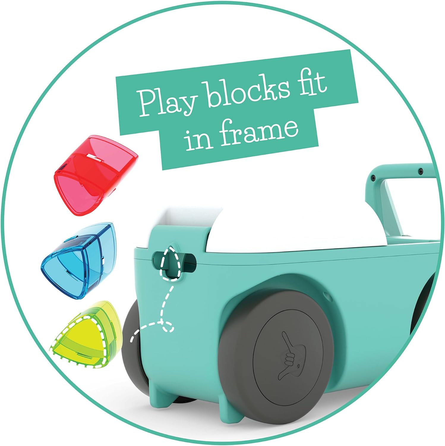 Chillafish Blockie 4-Wheel First Ride-on That Cleans up and Carries All Your Toys, 10 Play Blocks Included to Scoop in Digger-Style Action, Age 1-3 Years, Mint - anydaydirect