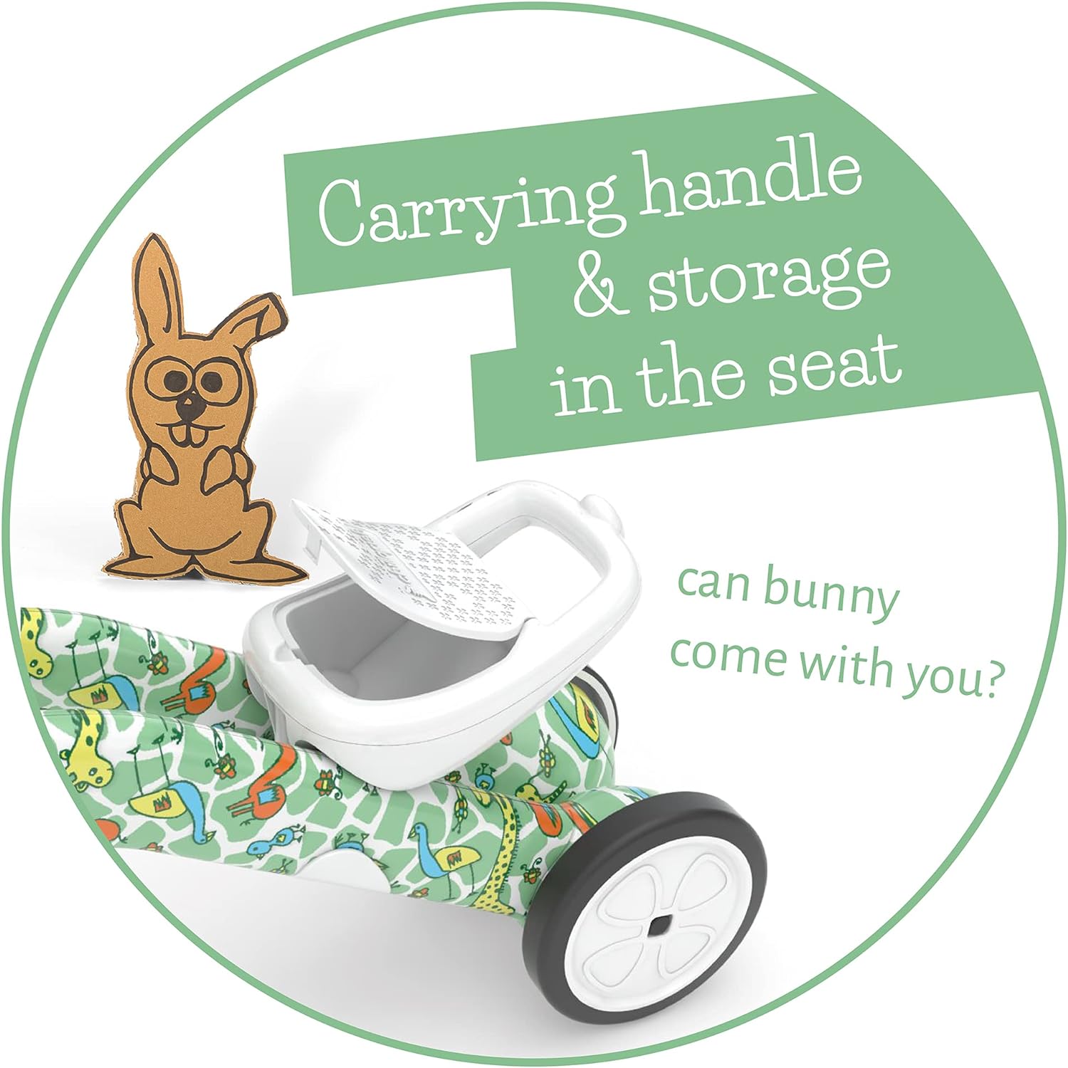 Chillafish Bunzi gradual balance bike and tricycle, 2-in-1 ride on toy for 1-3 year old, combines toddler tricycle and adjustable lightweight balance bike in one, silent non-marking wheels, Fad Graffiti - anydaydirect