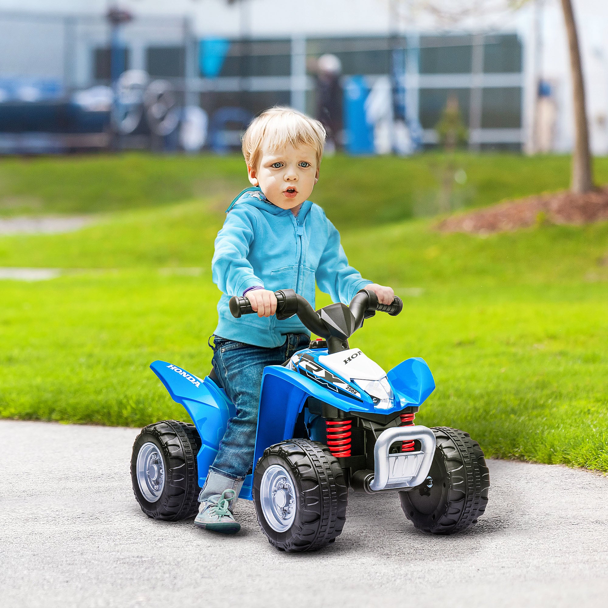 AIYAPLAY Honda Licensed Kids Electric Quad Bike 6V ATV Ride On for 1.5-3 Years Blue - anydaydirect