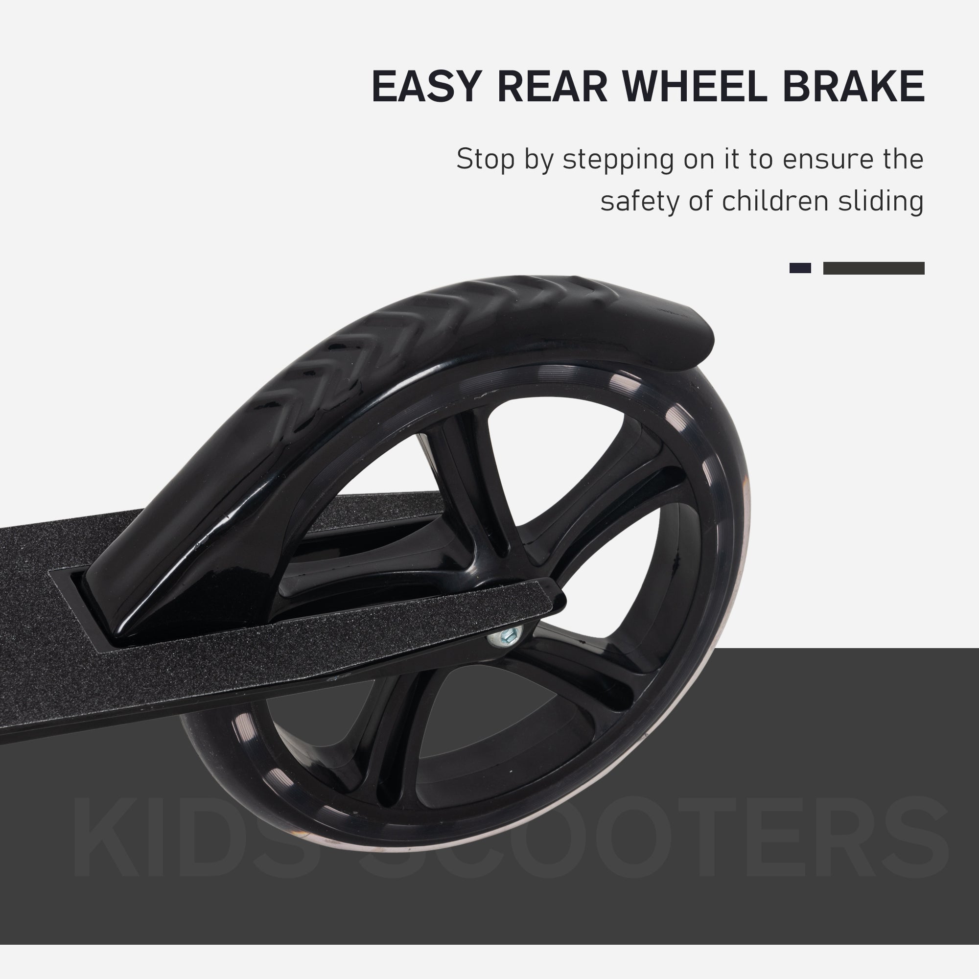 HOMCOM Foldable Kids Scooter, Adjustable Height, Rear Brake, Ride On Toy for Ages 3-8, Black - anydaydirect