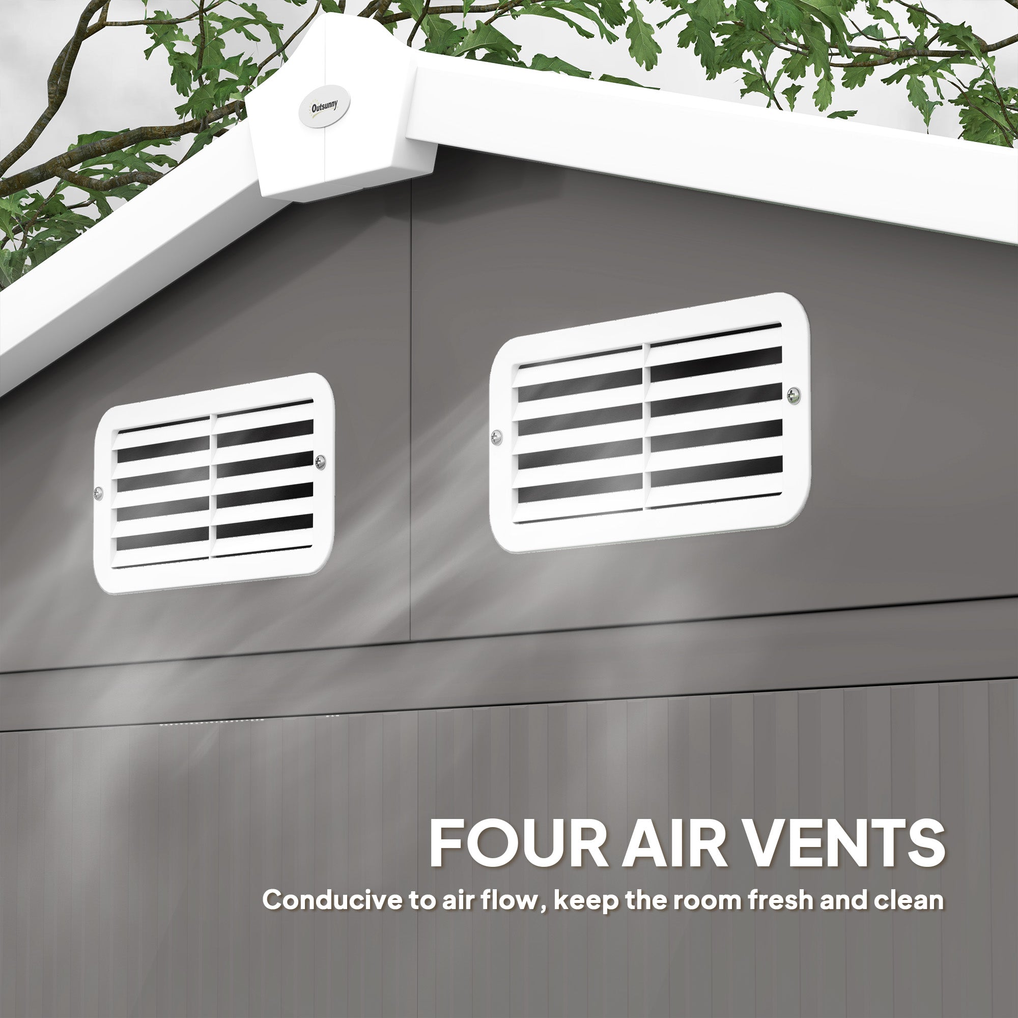 Outsunny 7 x 4ft Garden Shed, Easy to Assemble, Upgraded Galvanised Steel Frame with Foundation Kit, Double Doors with Lock, Outdoor Metal Shed with Vents and Gloves, Garden Storage Shed, Light Grey - anydaydirect