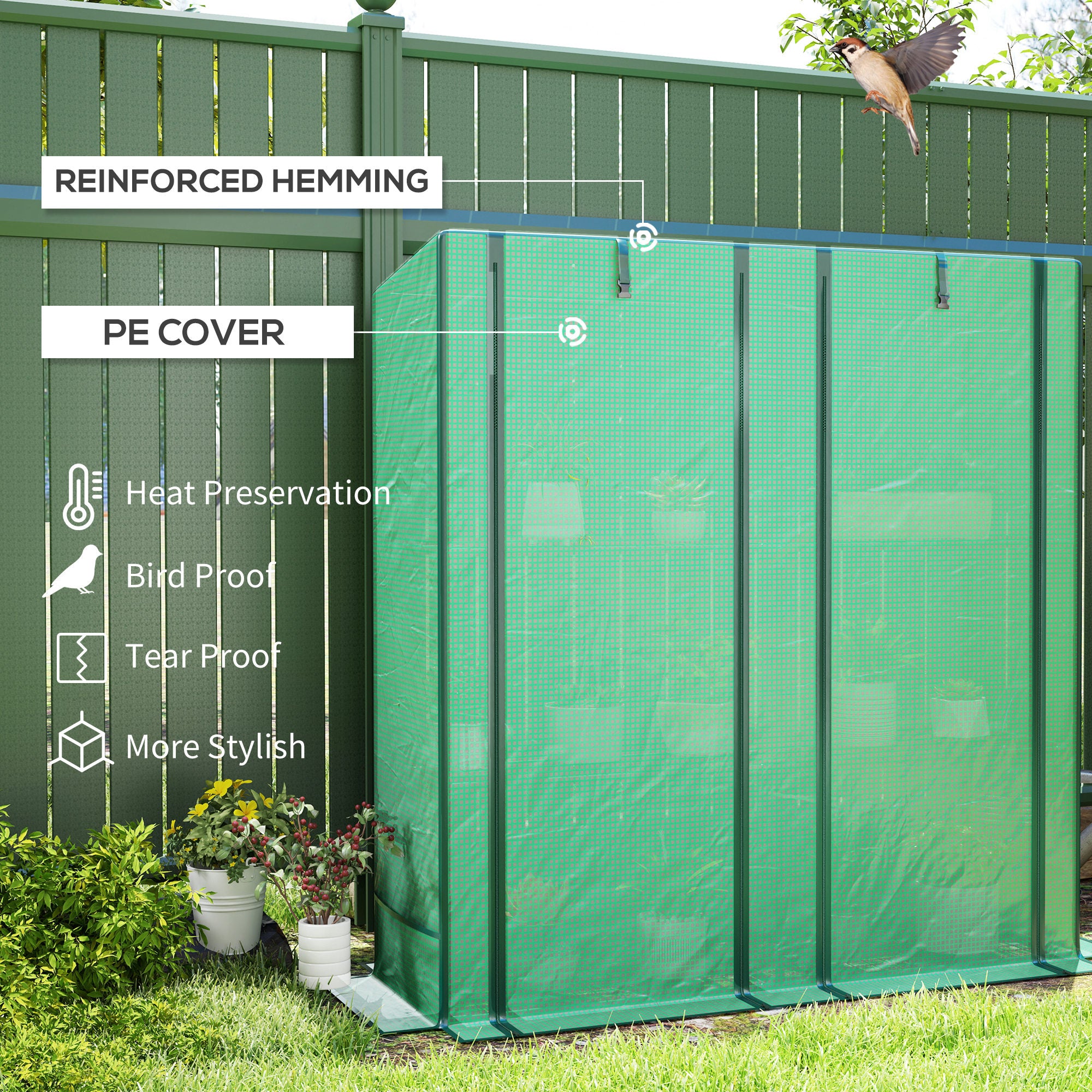 Outsunny Three-Tier Mini Greenhouse 2026 - Green - anydaydirect