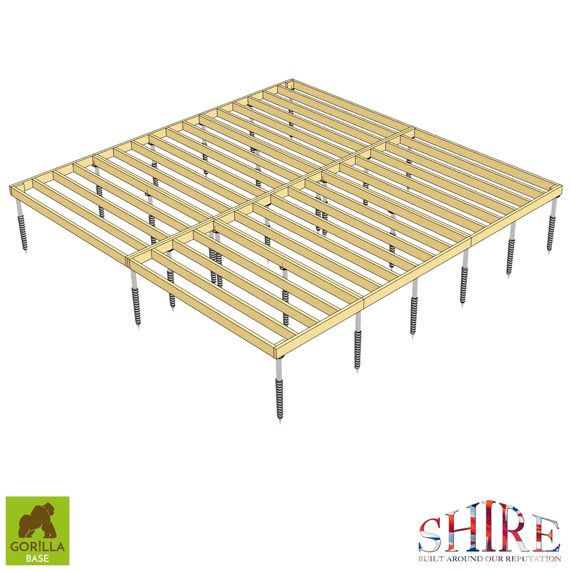 Gorilla Shed Base - Groundscrew Base System From 0sq Ft to 720sq Ft - anydaydirect