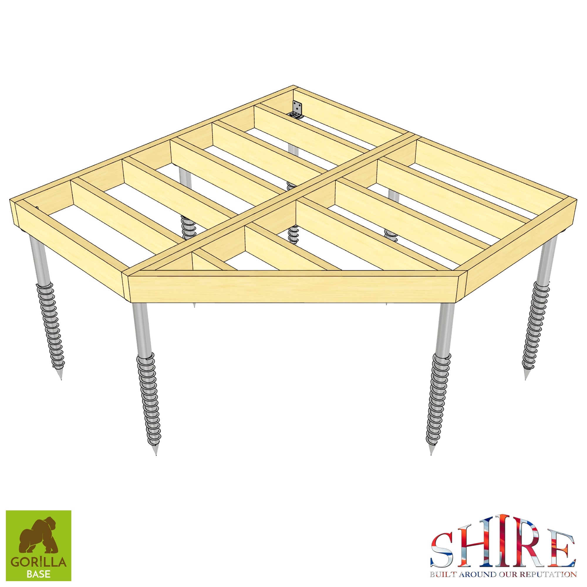 Gorilla Shed Base - Groundscrew Base System From 0sq Ft to 720sq Ft - anydaydirect