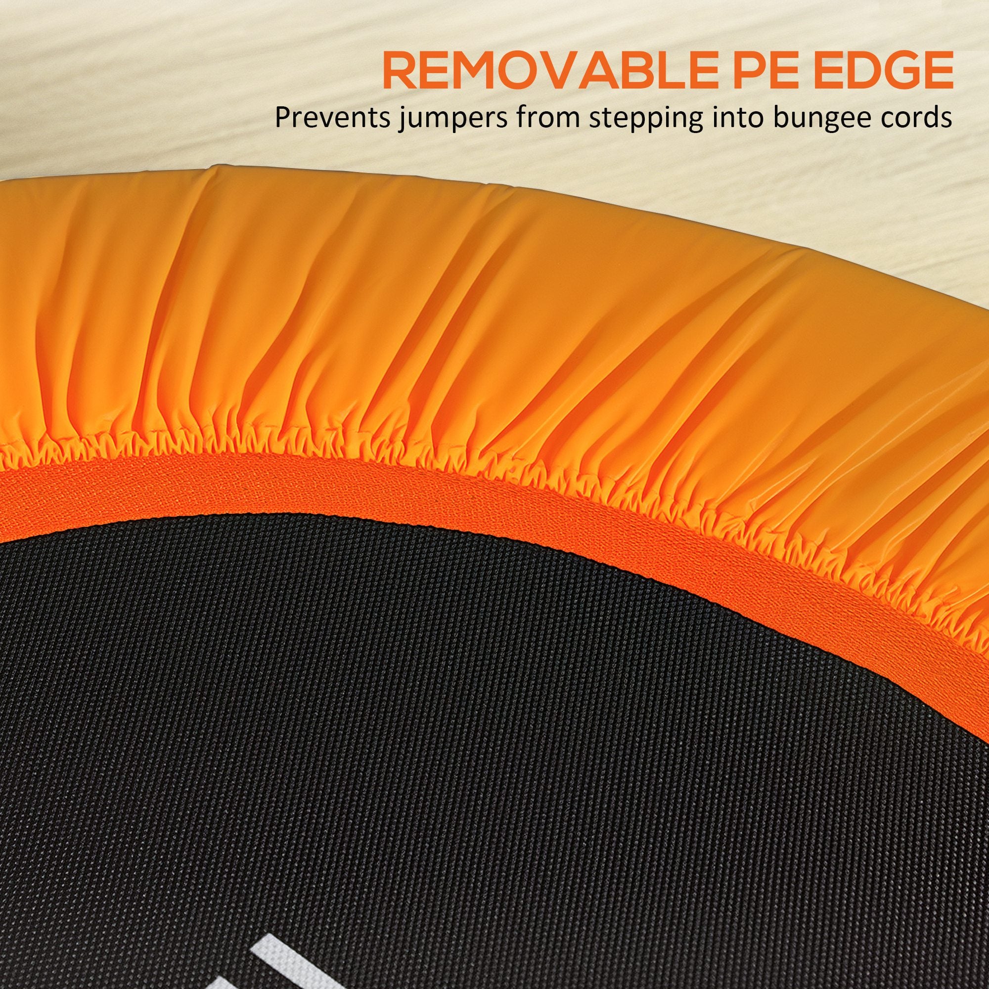 HOMCOM 40" Fitness Trampoline with Adjustable Handle, Rebounder Trampoline Mini Jumper for Indoor Exercise Workout, Support Up to 100kg, Orange - anydaydirect