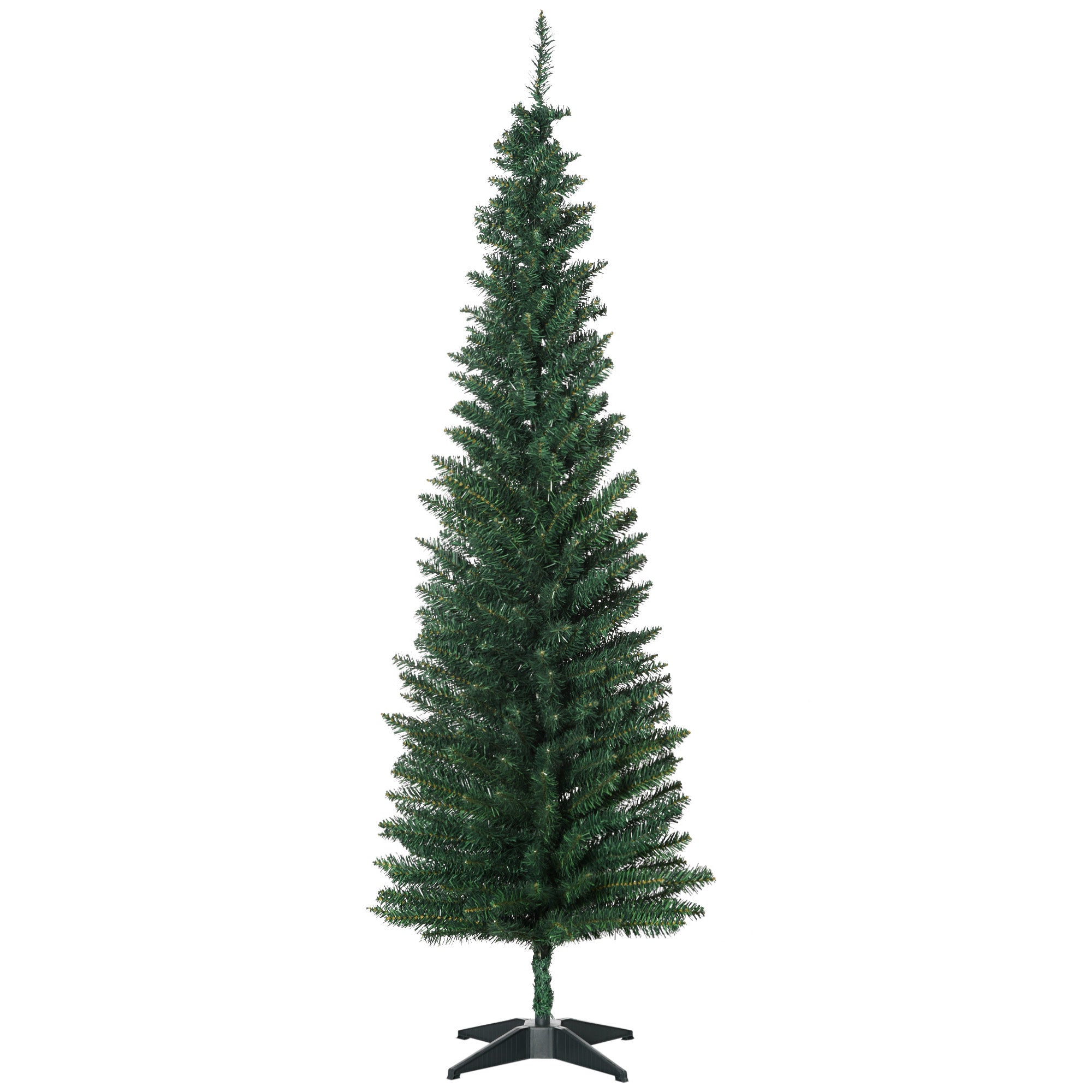 HOMCOM 1.8m Artificial Christmas Tree Pine Tree W/Plastic Stand-Green - anydaydirect