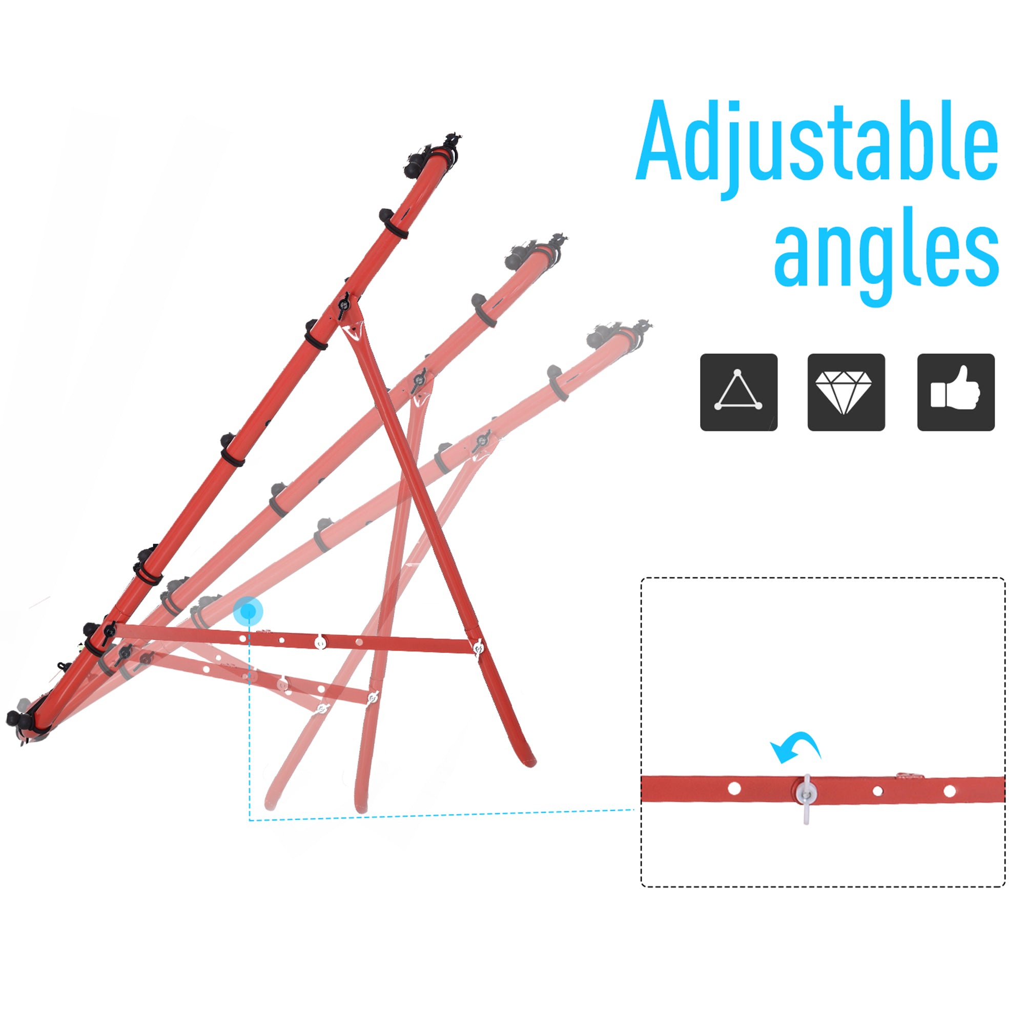 HOMCOM Rebounder Net, Practise Kickback Goal, for Teens, Adults Training - Red - anydaydirect