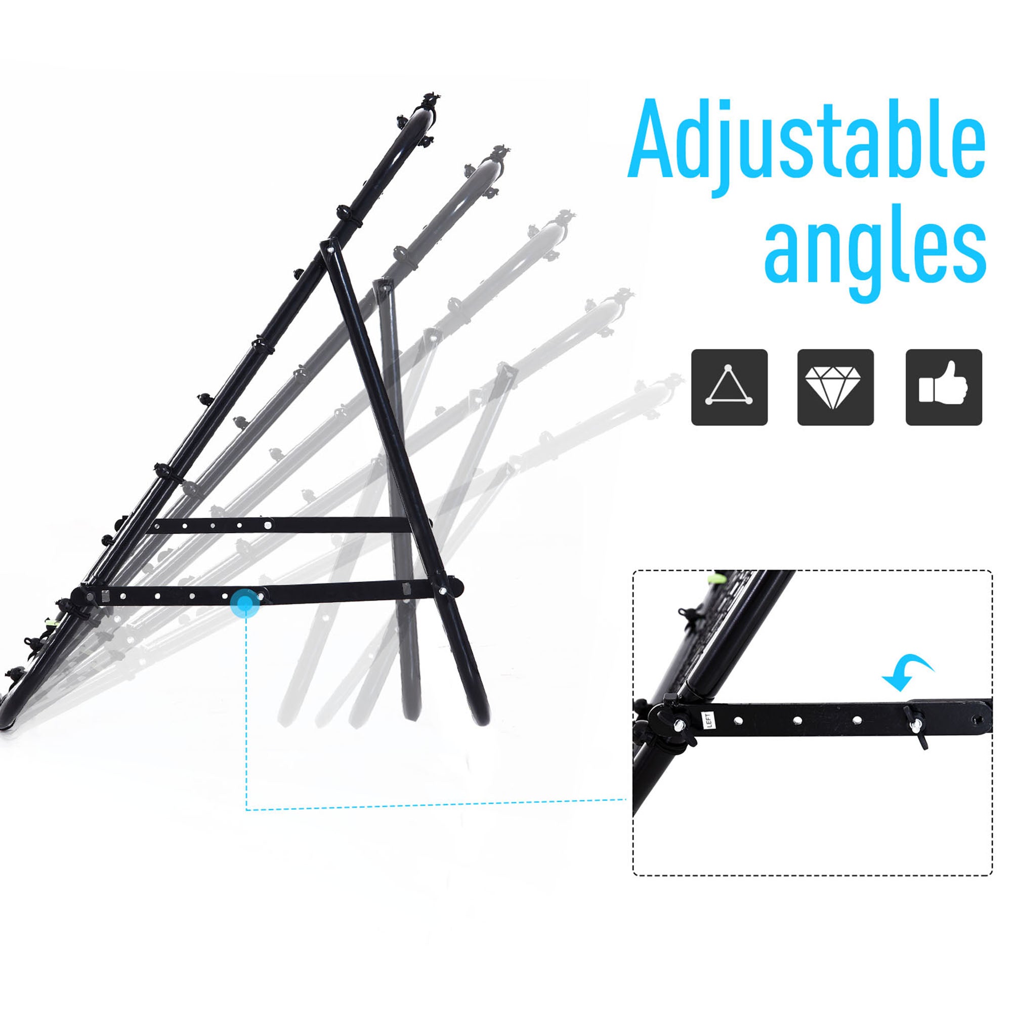 HOMCOM Adjustable Rebounder Net Kickback Target Goal for Teens Adults Training, Black - anydaydirect