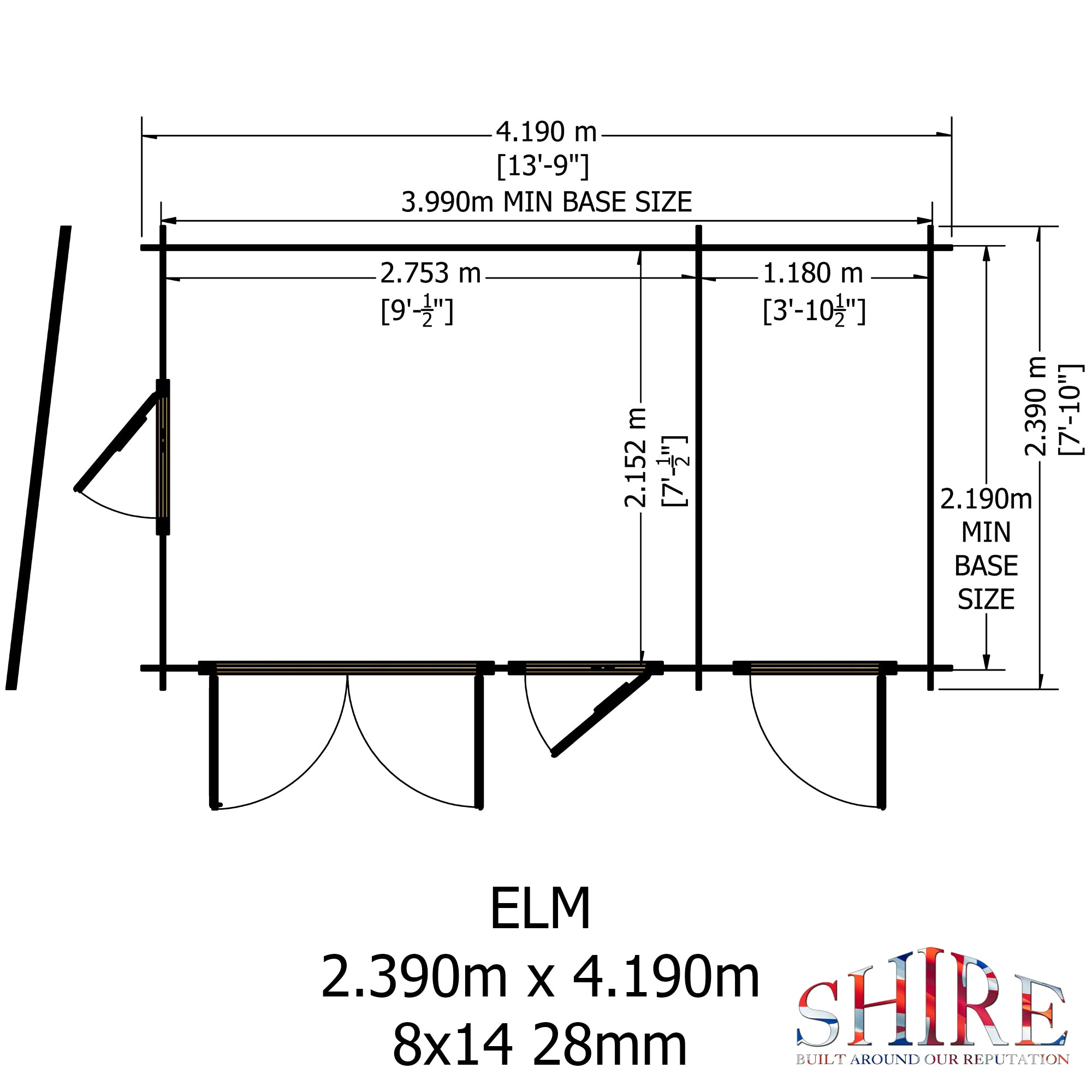 Shire Elm 8x14 Log Cabin