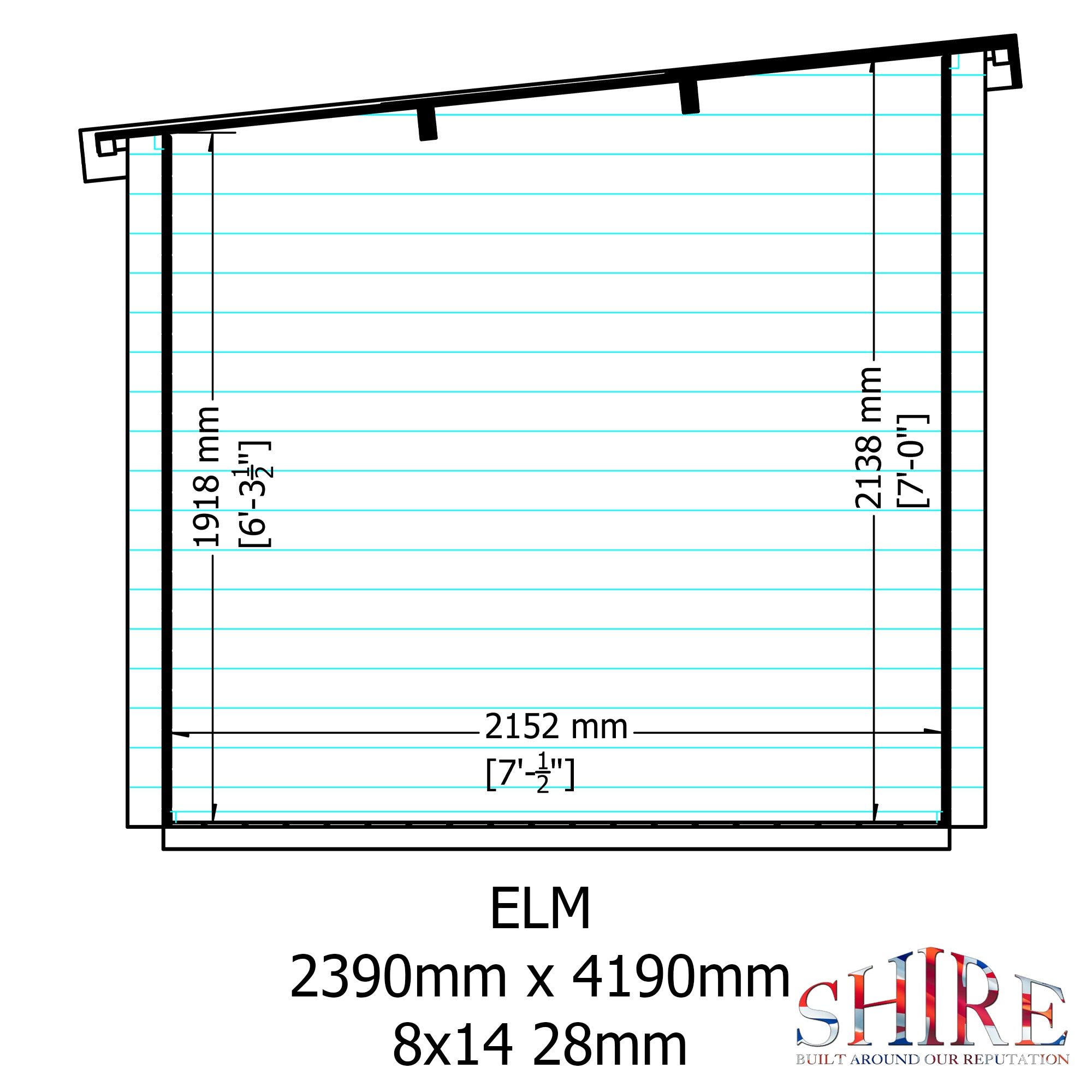 Shire Elm 8x14 Log Cabin