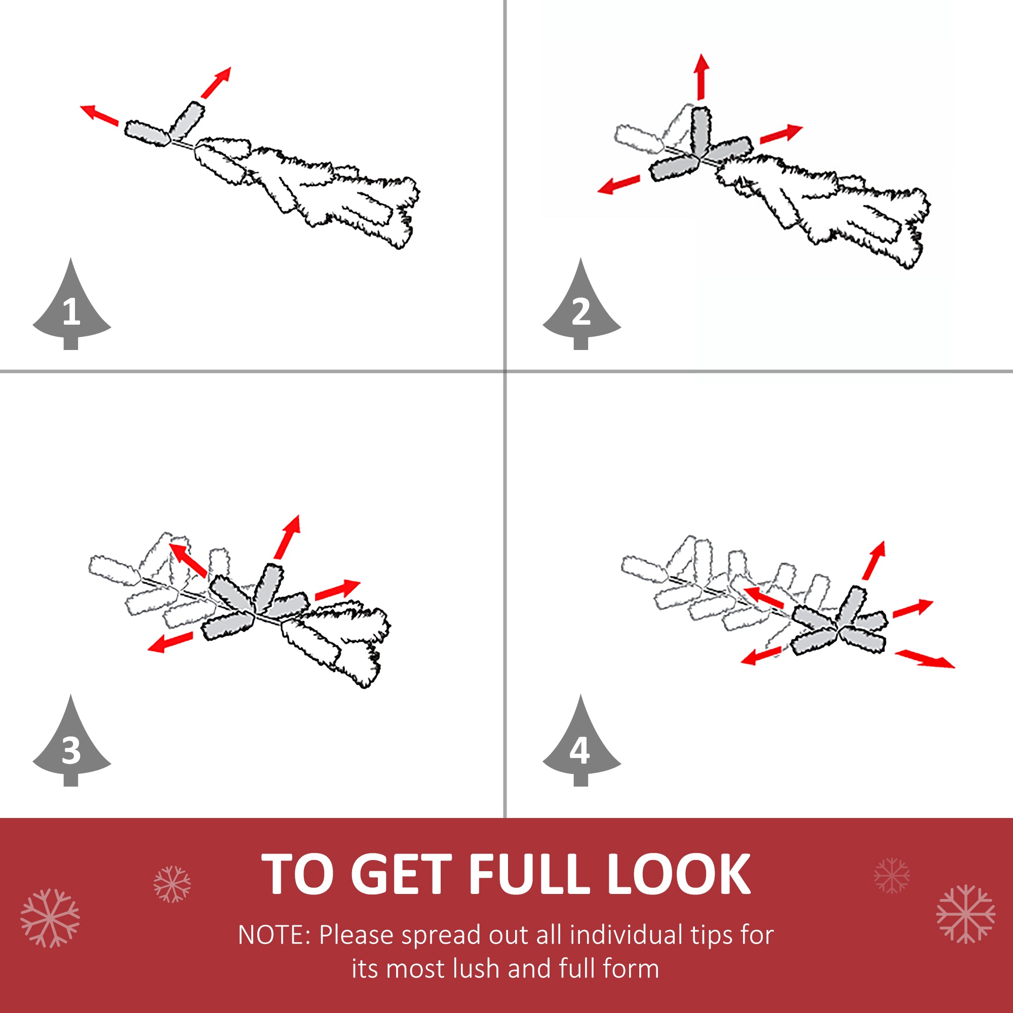 HOMCOM Christmas Door Wreath, 60 cm Diameter - anydaydirect