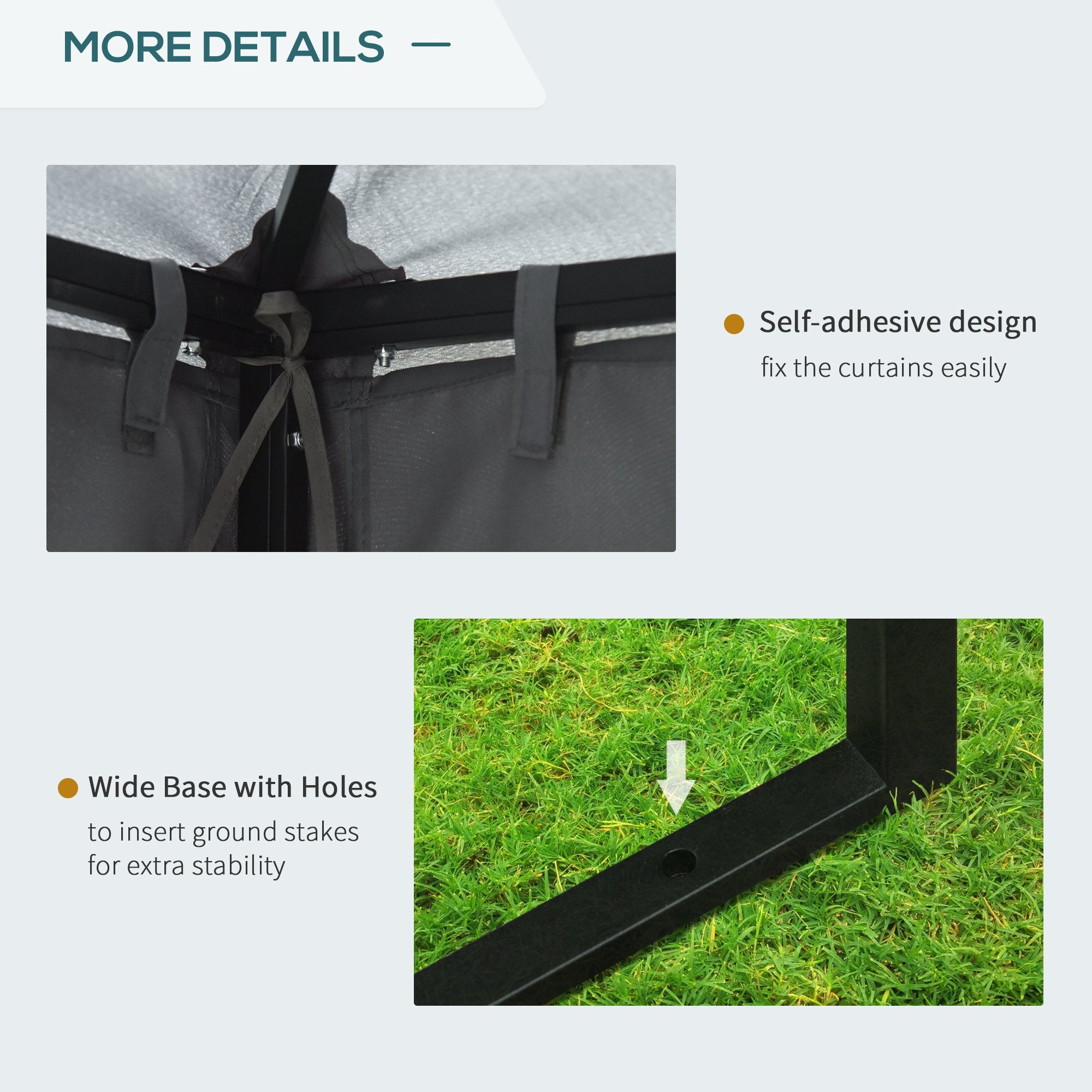 Outsunny 3 x 3 m Garden Gazebo Double Roof Marquee Patio Wedding Party Tent Canopy Shelter with Sidewalls, (Dark Grey) - anydaydirect
