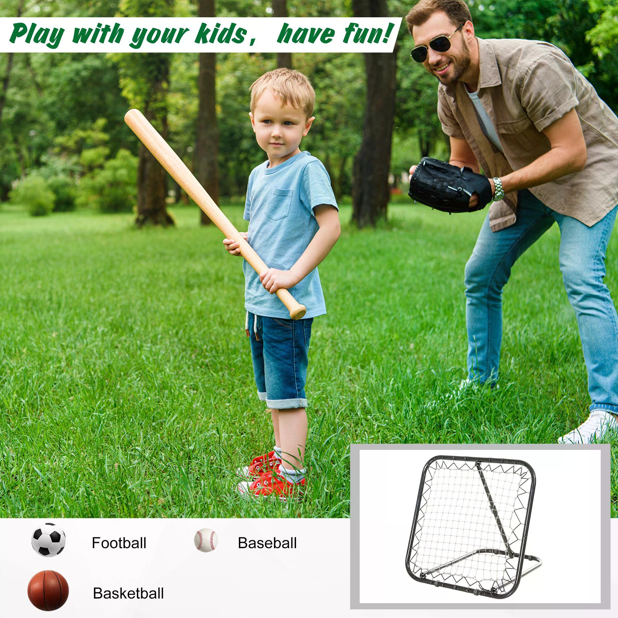 HOMCOM Angle Adjustable Rebounder Net Goal Training Set Football, Baseball - anydaydirect