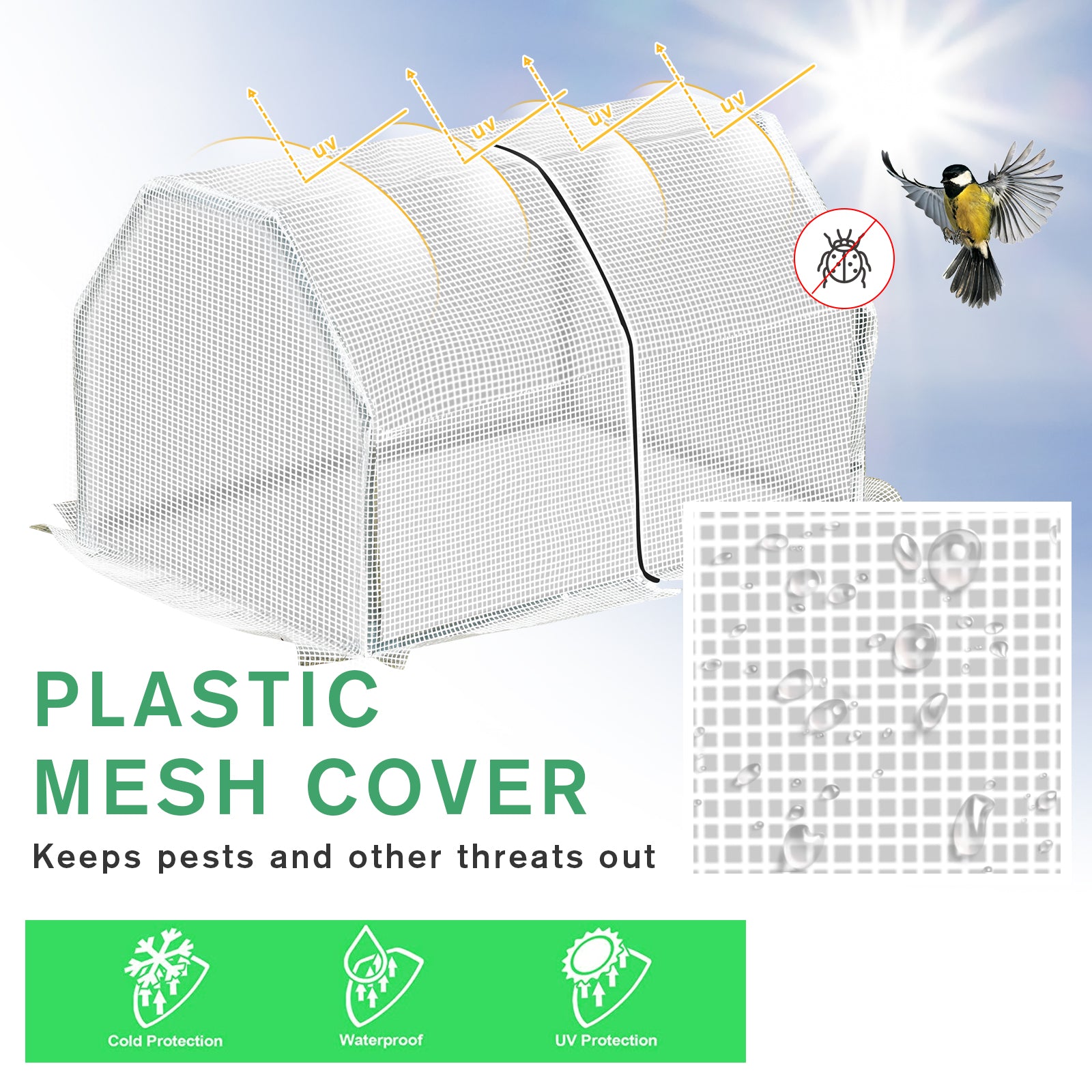 Outsunny Mini Greenhouse Grow House PVC Cover Steel Frame White 99L x 71W x 60H cm - anydaydirect