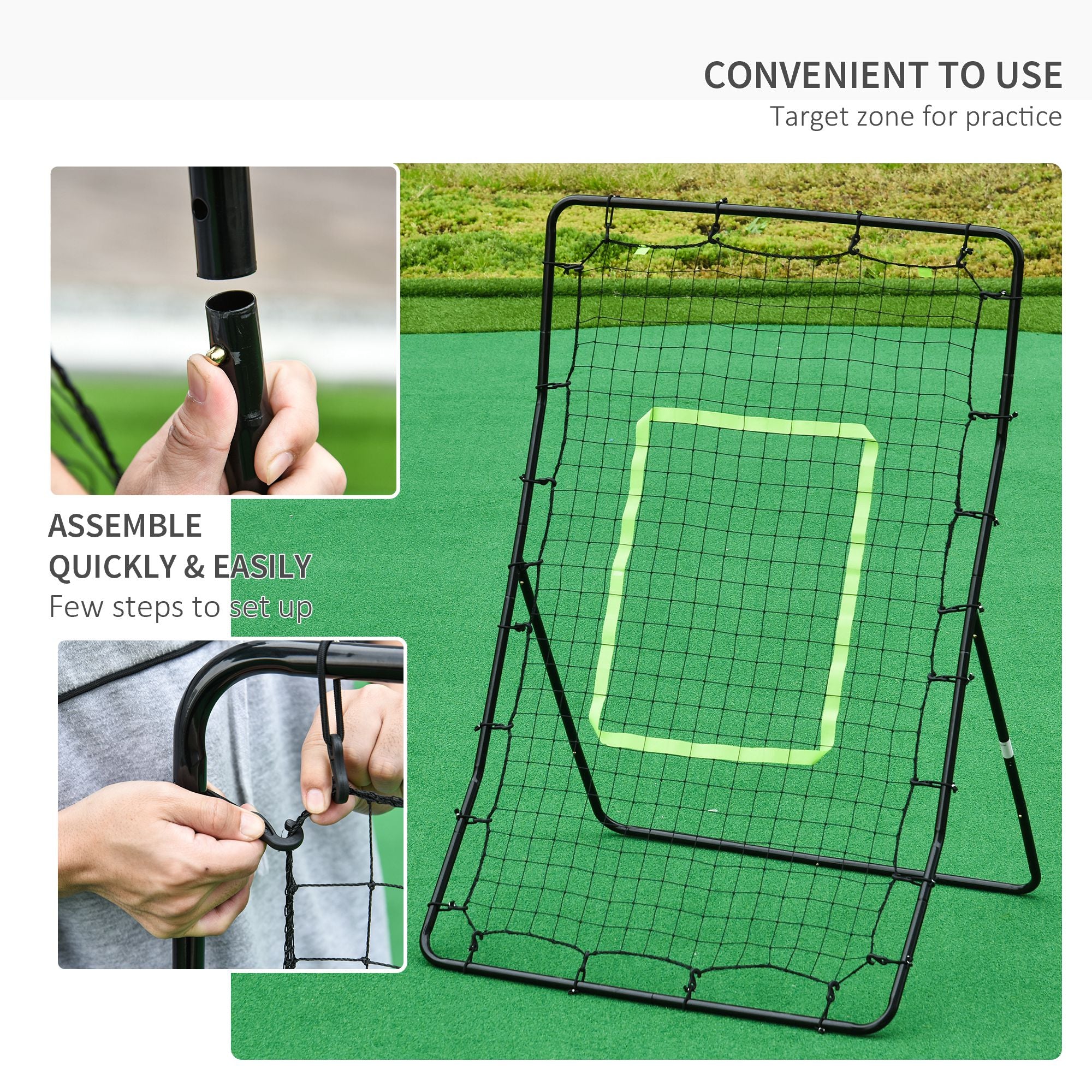 HOMCOM Rebounder Net Playback Game Spot Target Ball Rebounders Training Equipment Play Teaching - anydaydirect