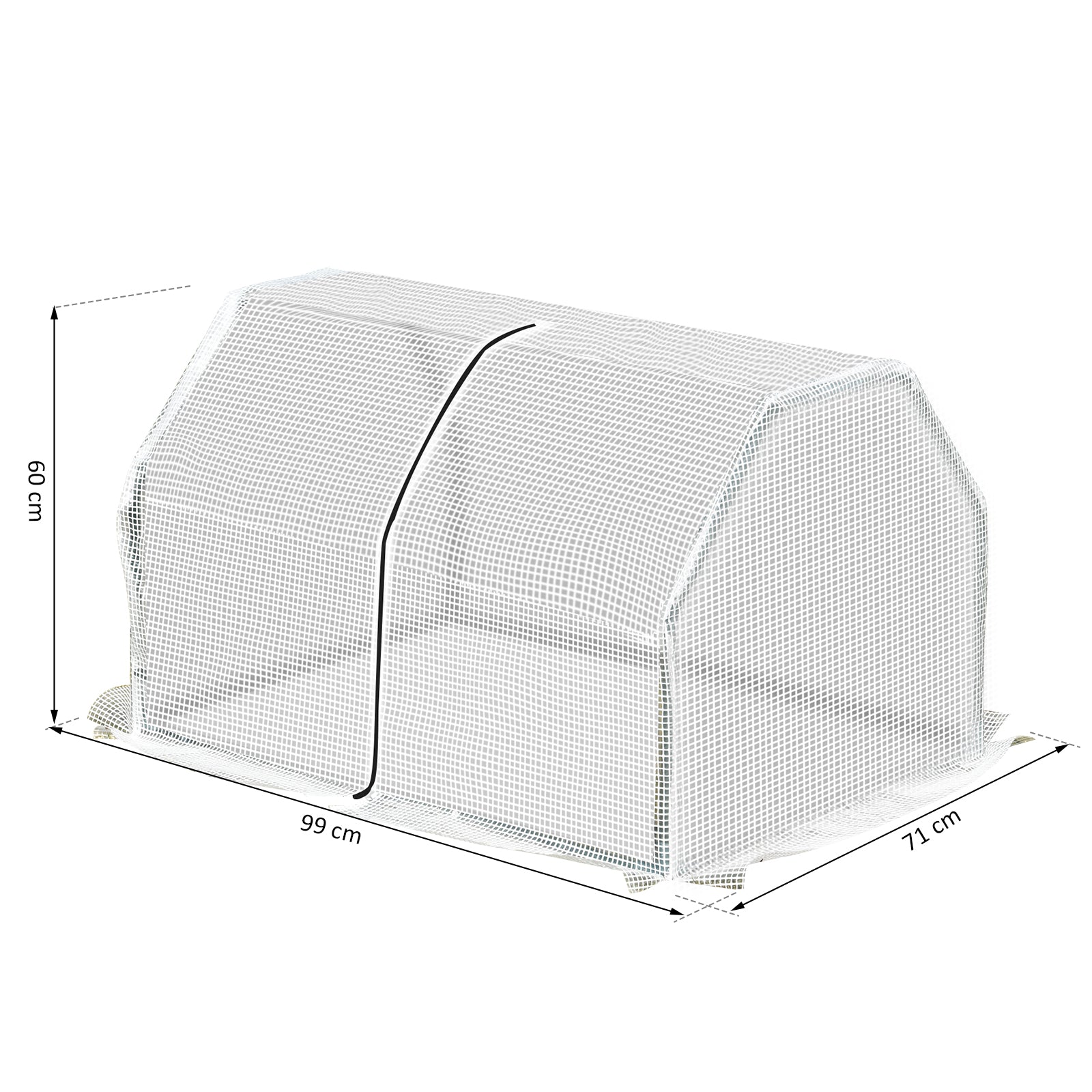 Outsunny Mini Greenhouse Grow House PVC Cover Steel Frame White 99L x 71W x 60H cm - anydaydirect