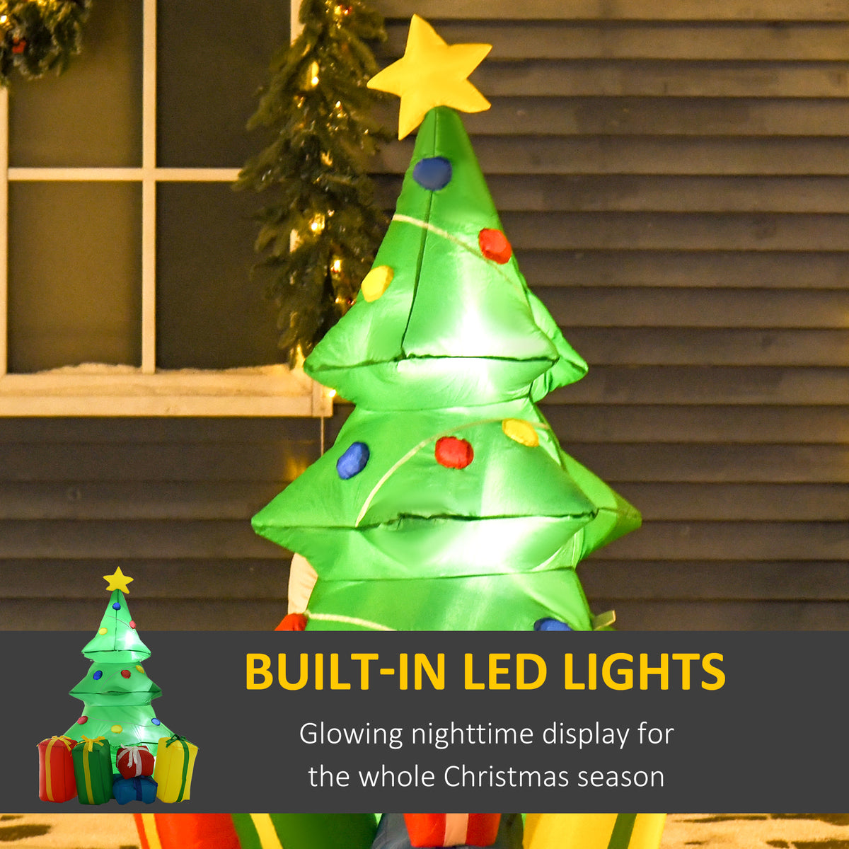 HOMCOM 1.5m Inflatable Christmas Tree W/LED lights - anydaydirect