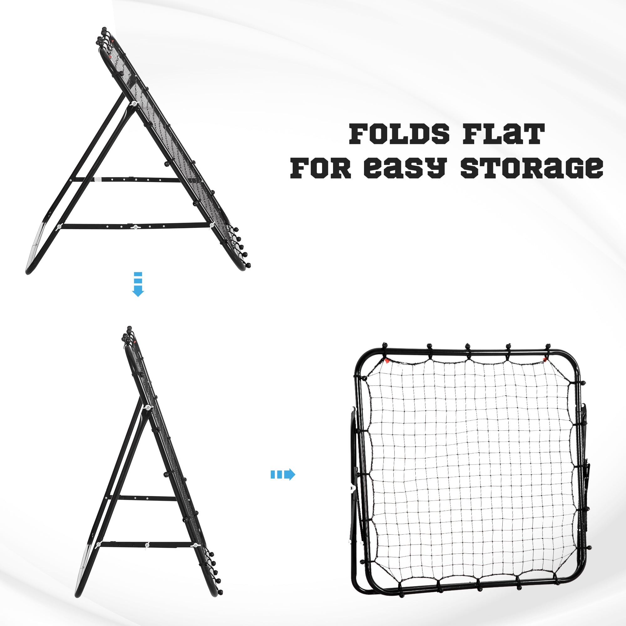 HOMCOM Rebounder Net, Practise Kickback Goal, for Teens, Adults Training - Black - anydaydirect
