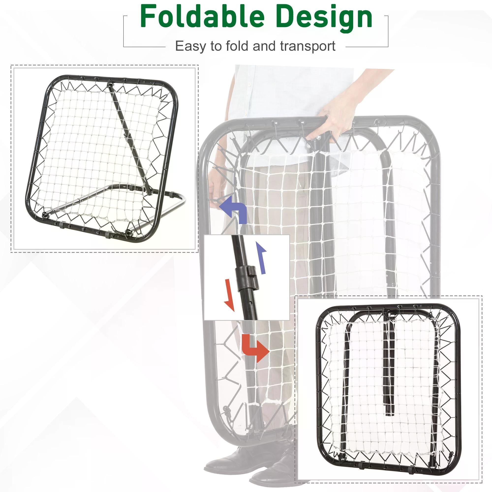 HOMCOM Angle Adjustable Rebounder Net Goal Training Set Football, Baseball - anydaydirect