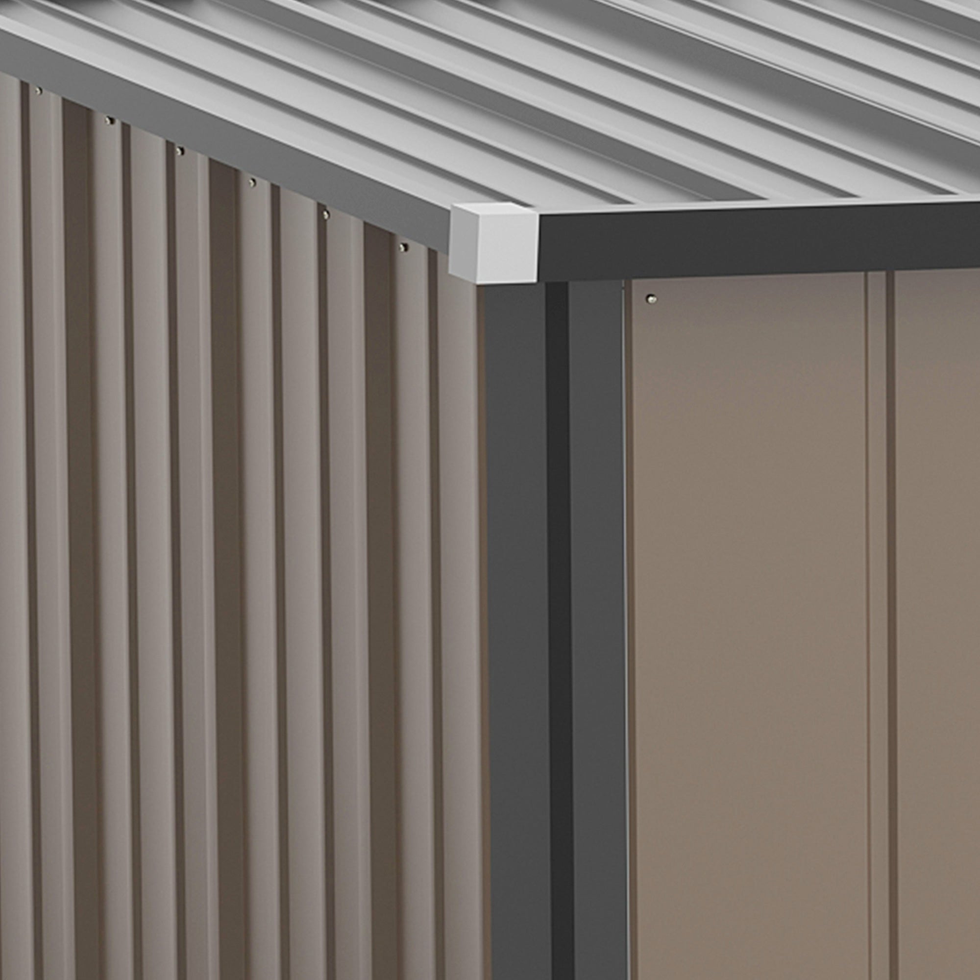 Outsunny 5 x 3 ft Metal Garden Storage Shed Patio Corrugated Steel Roofed Tool Shed with Single Lockable Door, Brown - anydaydirect