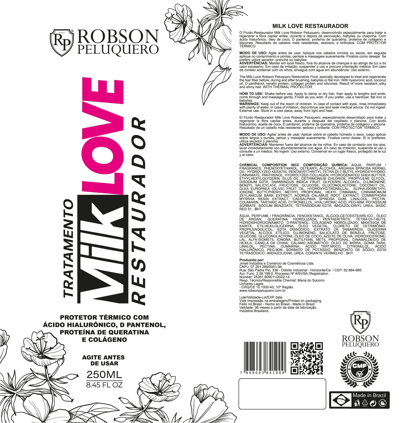 Robson Peluquero - Milk Love Restorative Fluid 250ml - anydaydirect