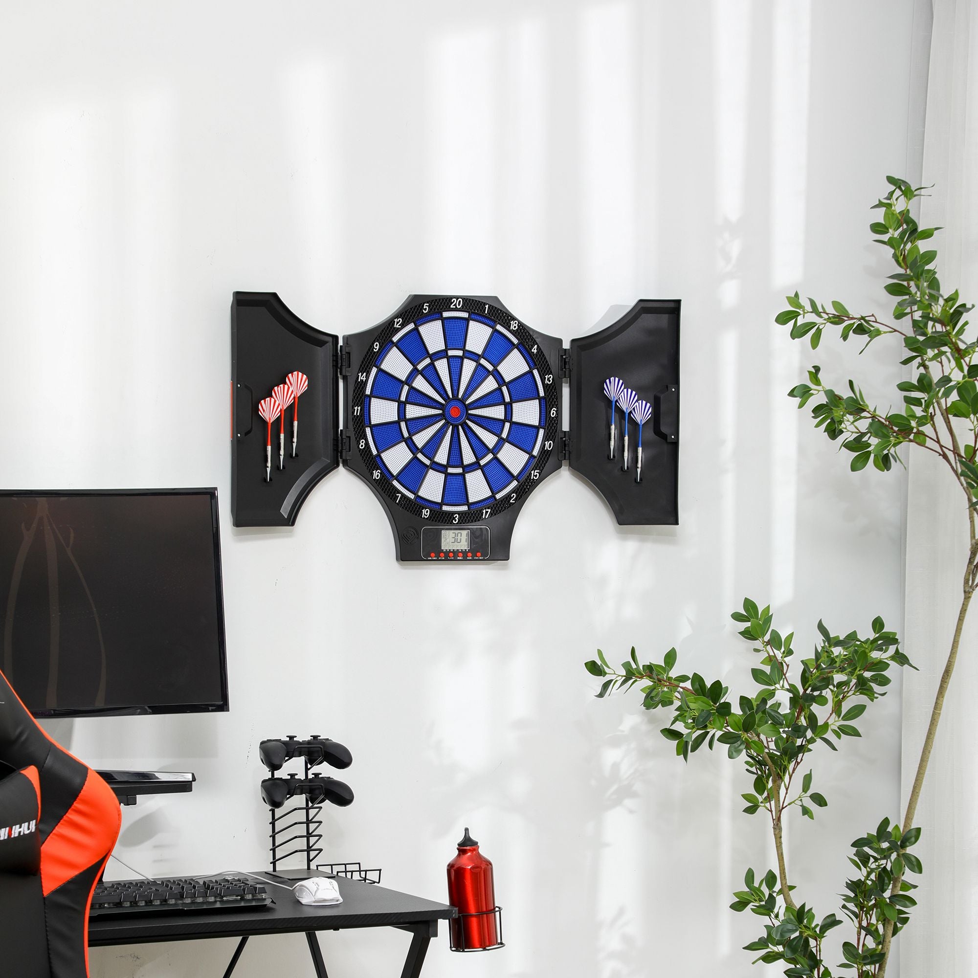 SPORTNOW Electronic Dartboard Set, with 31 Games, for Eight Players - anydaydirect