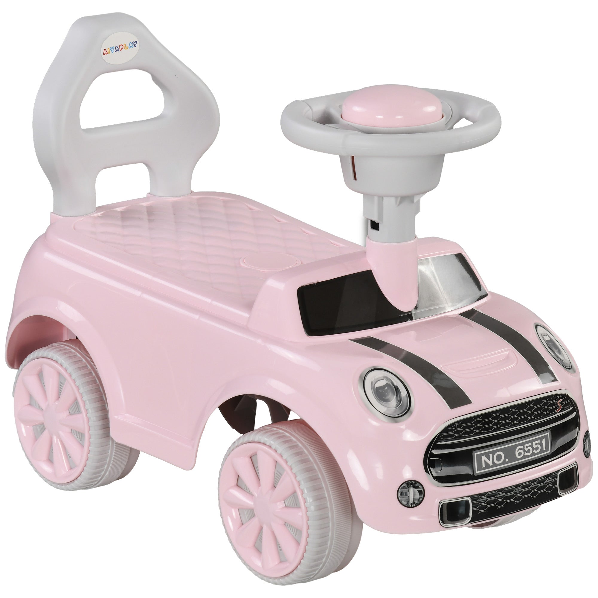 AIYAPLAY Foot To Floor Ride On Car Sliding Car w/ Air Horn, Anti-Over-Backwards, 18 to 36 Months - Pink - anydaydirect