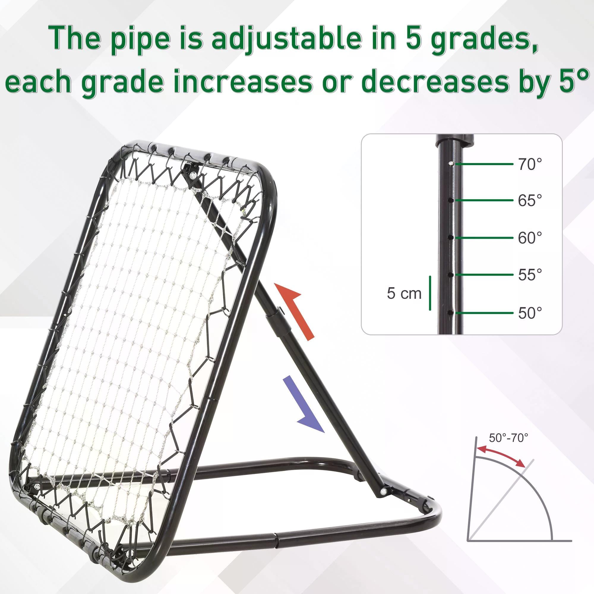 HOMCOM Angle Adjustable Rebounder Net Goal Training Set Football, Baseball - anydaydirect