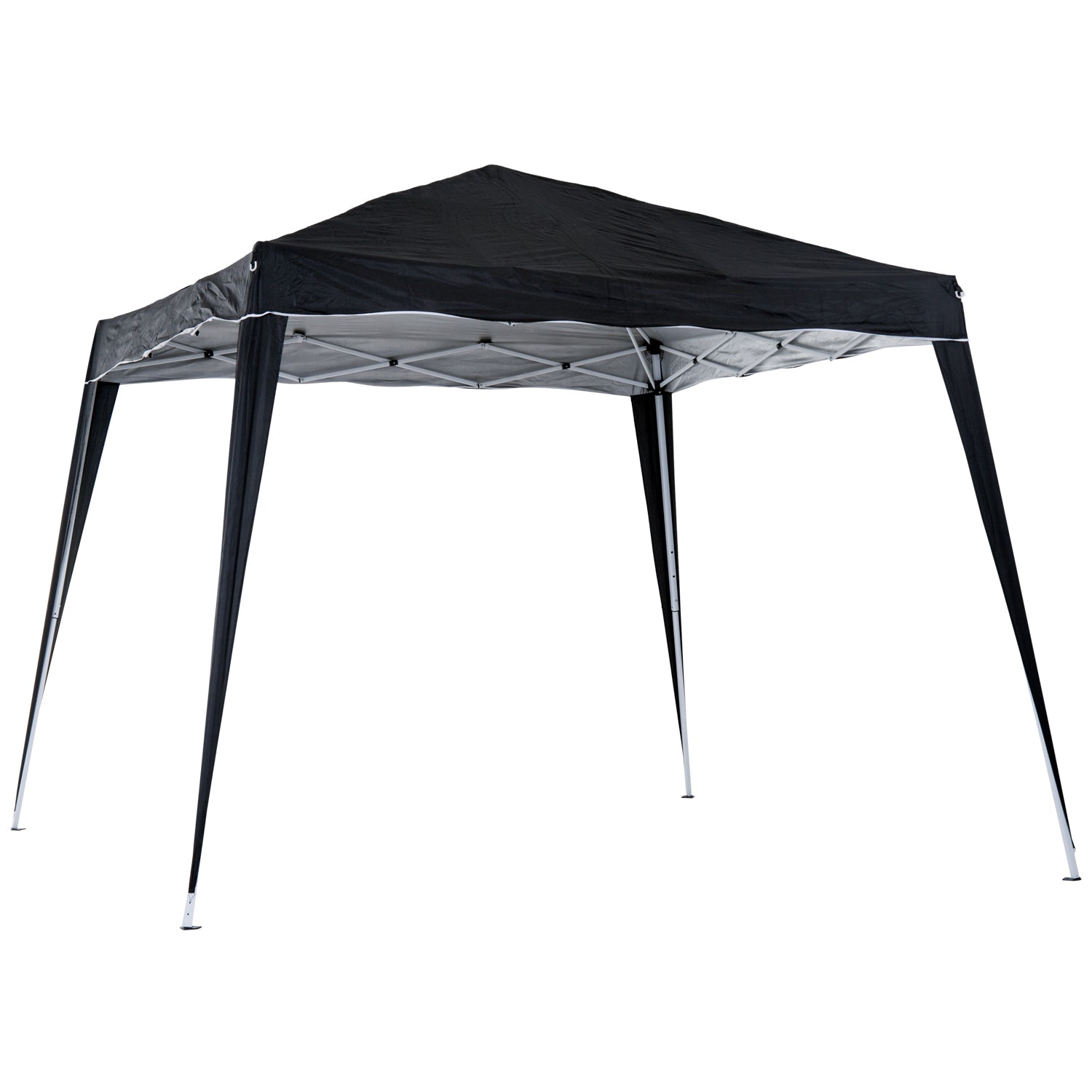 Outsunny 3 M x 3 M Base/ 2.5 M x 2.5 M Top Pop Up Gazebo with Carry Bag, Height Adjustable Slant Leg Party Tent Instant Event Shelter for Garden, Patio, Black - anydaydirect