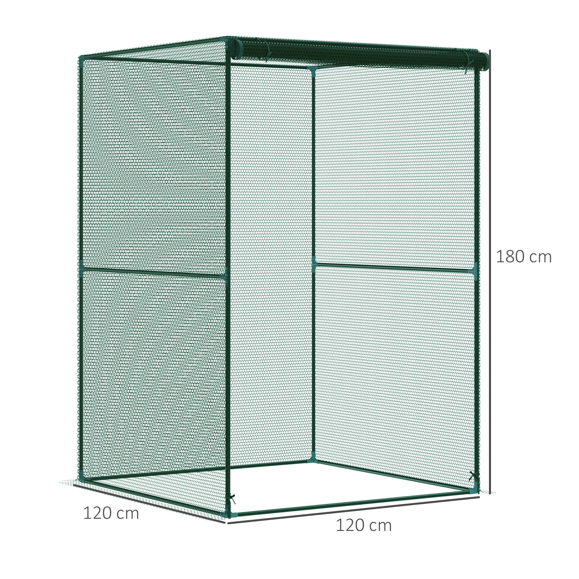 Outsunny 120 x 120cm Compact Plant Cage, with Netting - Green - anydaydirect
