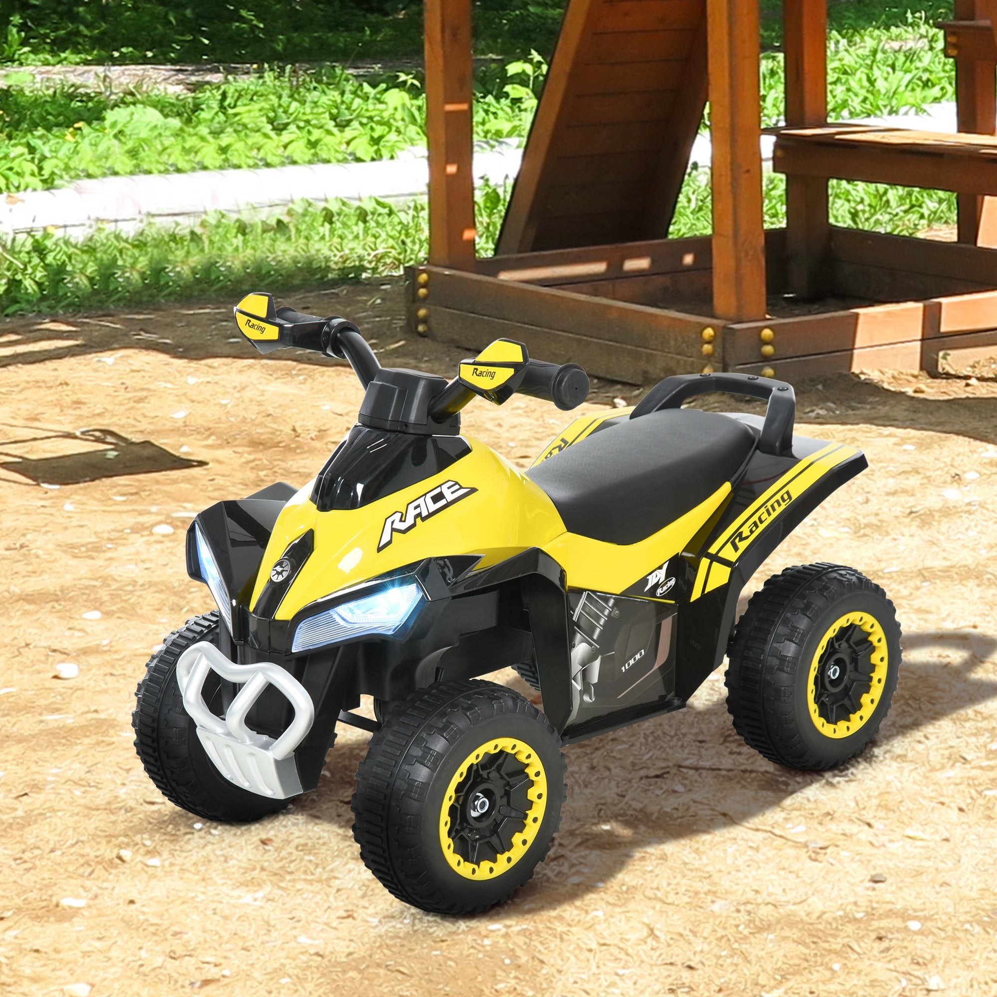 HOMCOM Toddler Kids Ride On Car Walker Foot To Floor Slider w/ Music Lights NO POWER Manual for 18 - 36 Months Yellow - anydaydirect