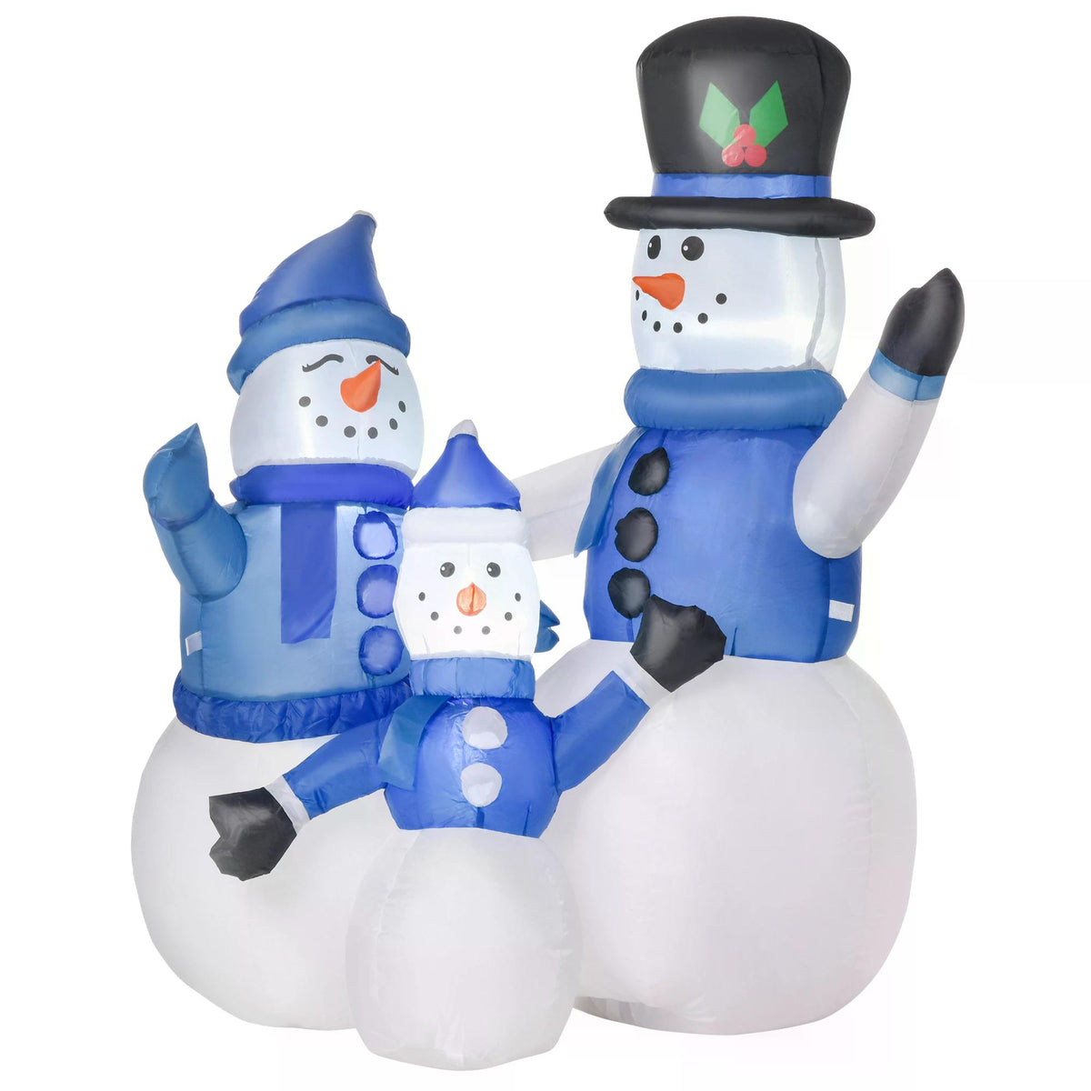 HOMCOM Christmas Inflatable Snowman Family Outdoor Home Seasonal Decoration w/ LED Light - anydaydirect