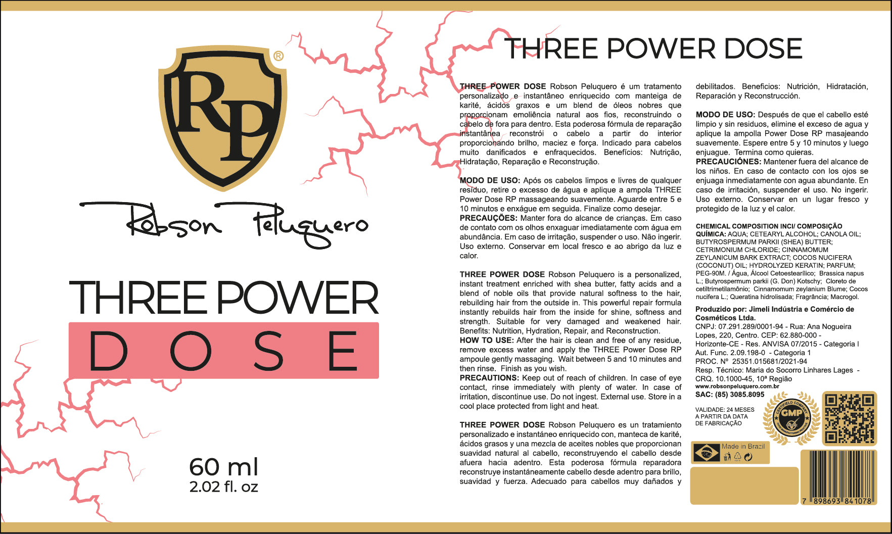 Robson Peluquero Three Power Dose Box 12x60ml - anydaydirect