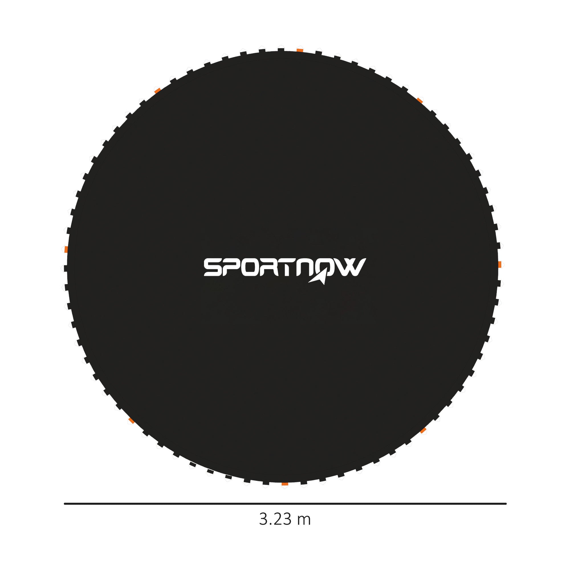 SPORTNOW Replacement Trampoline Mat with Spring Pull Tool, 72 V-Hooks, for 12ft Trampoline using 14cm Springs, Black - anydaydirect