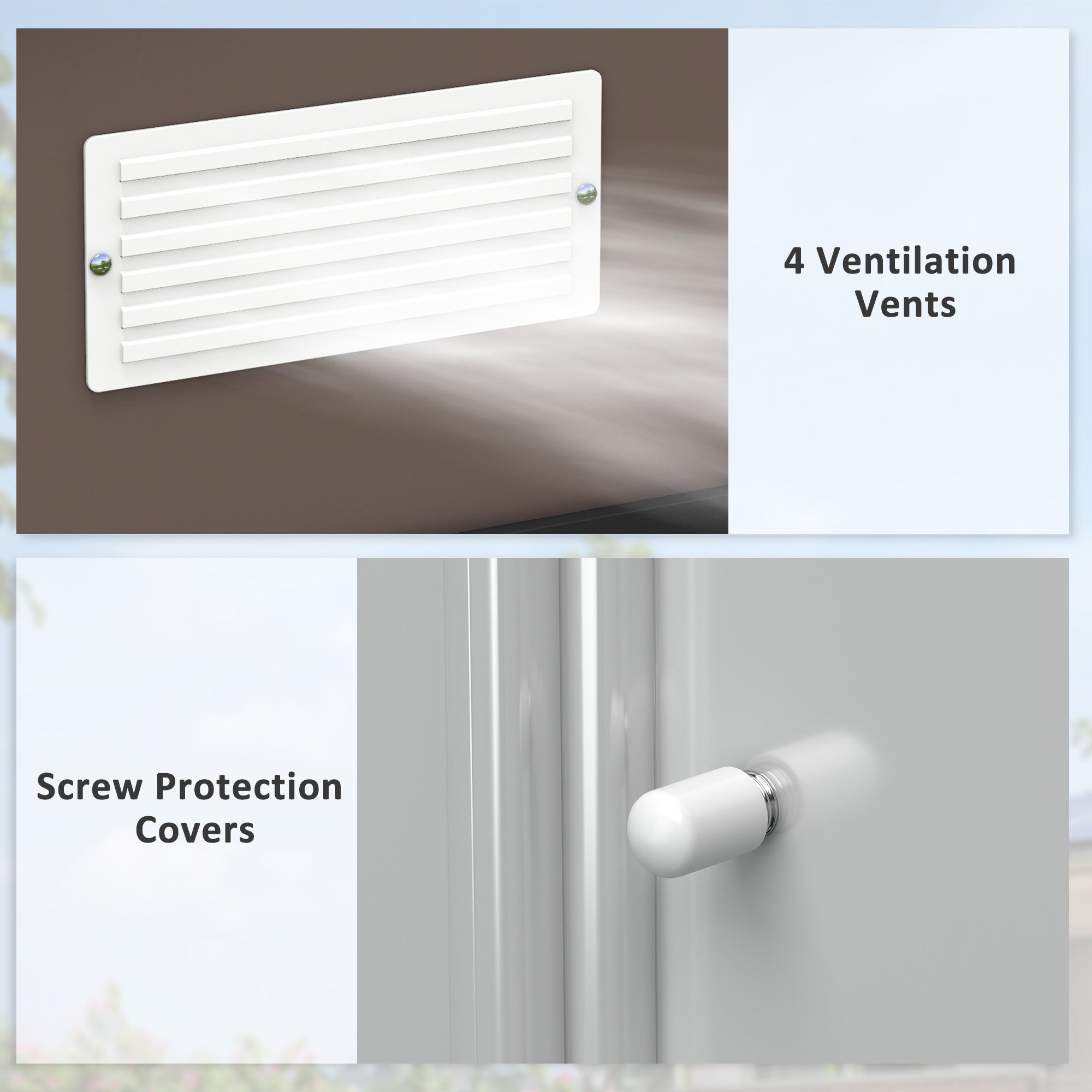 Outsunny 9 x 6FT Garden Metal Storage Shed Outdoor Storage Shed with Foundation Ventilation & Doors, Brown - anydaydirect