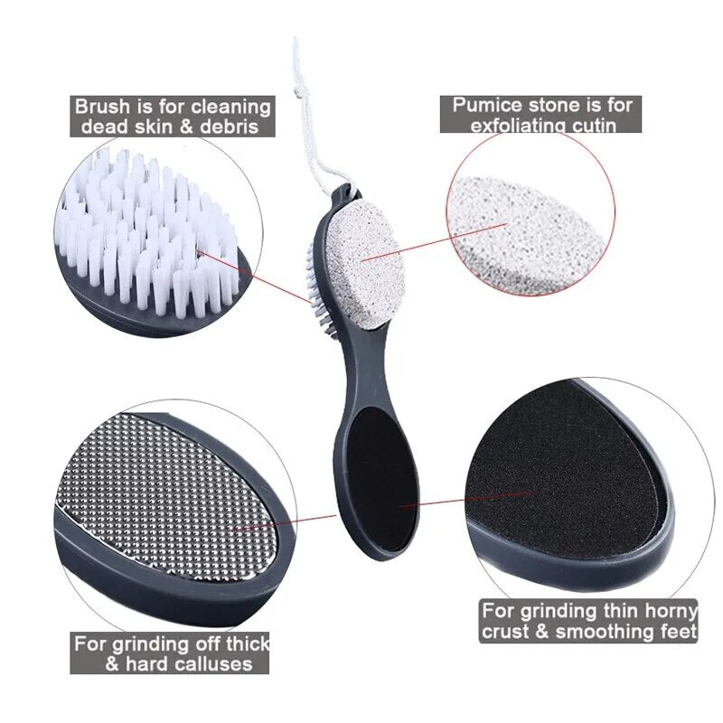 1PC Foot File Pumice Stone Dead Skin Remover Brush Pedicure Grinding Tool Random Color Hot Selling 4 Side Use - anydaydirect