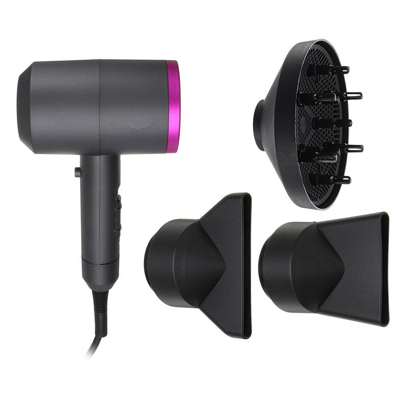Anydaydirect Hair Dryer 1600W High Speed Professional Blow Dryer Air Blow Hair Dryer Low Noise Diffuser Salon Smart Memory Hairdryer - anydaydirect